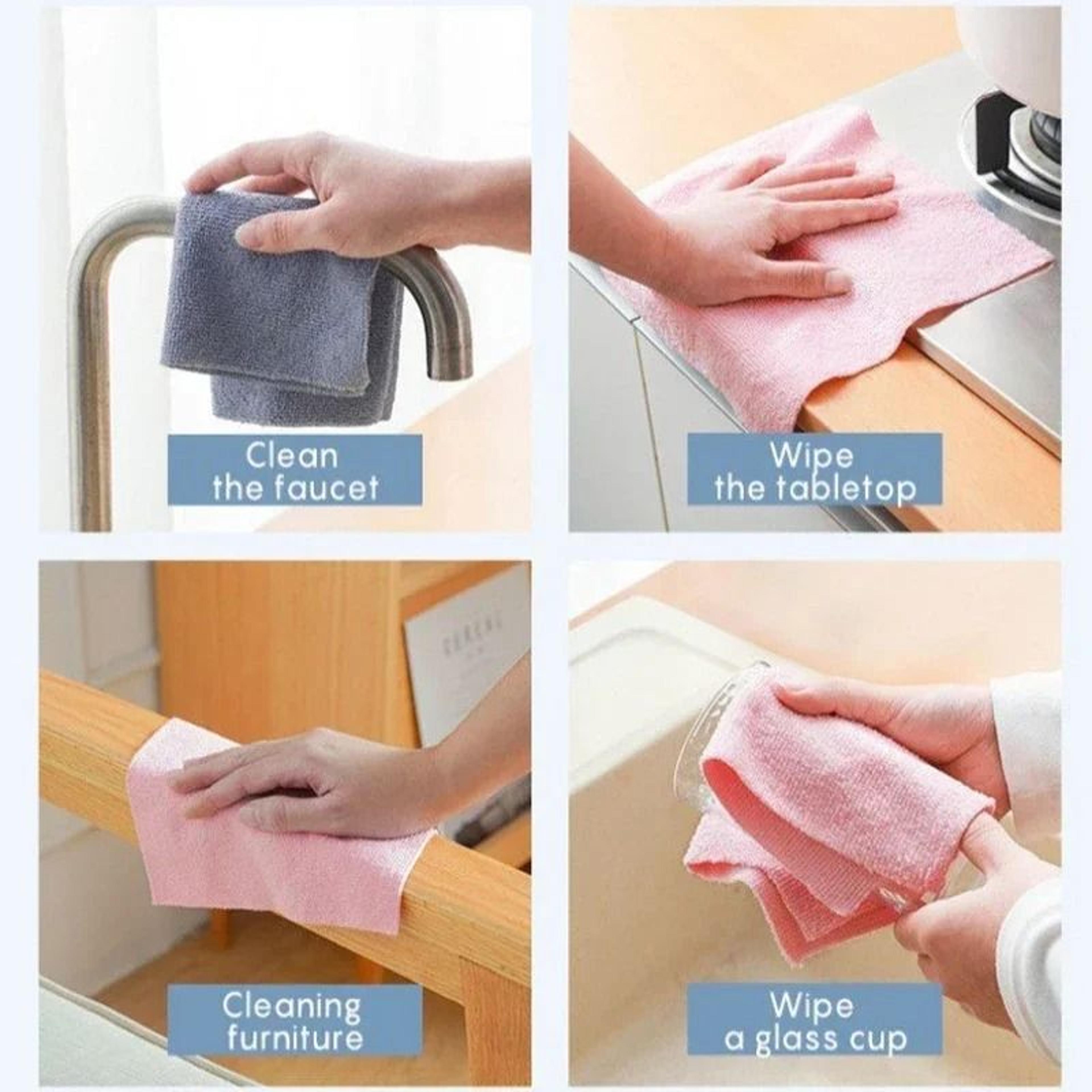 Reusable Microfiber Cleaning Wipe Roll Kitchen Cloth Paper Towel Alternative 17
