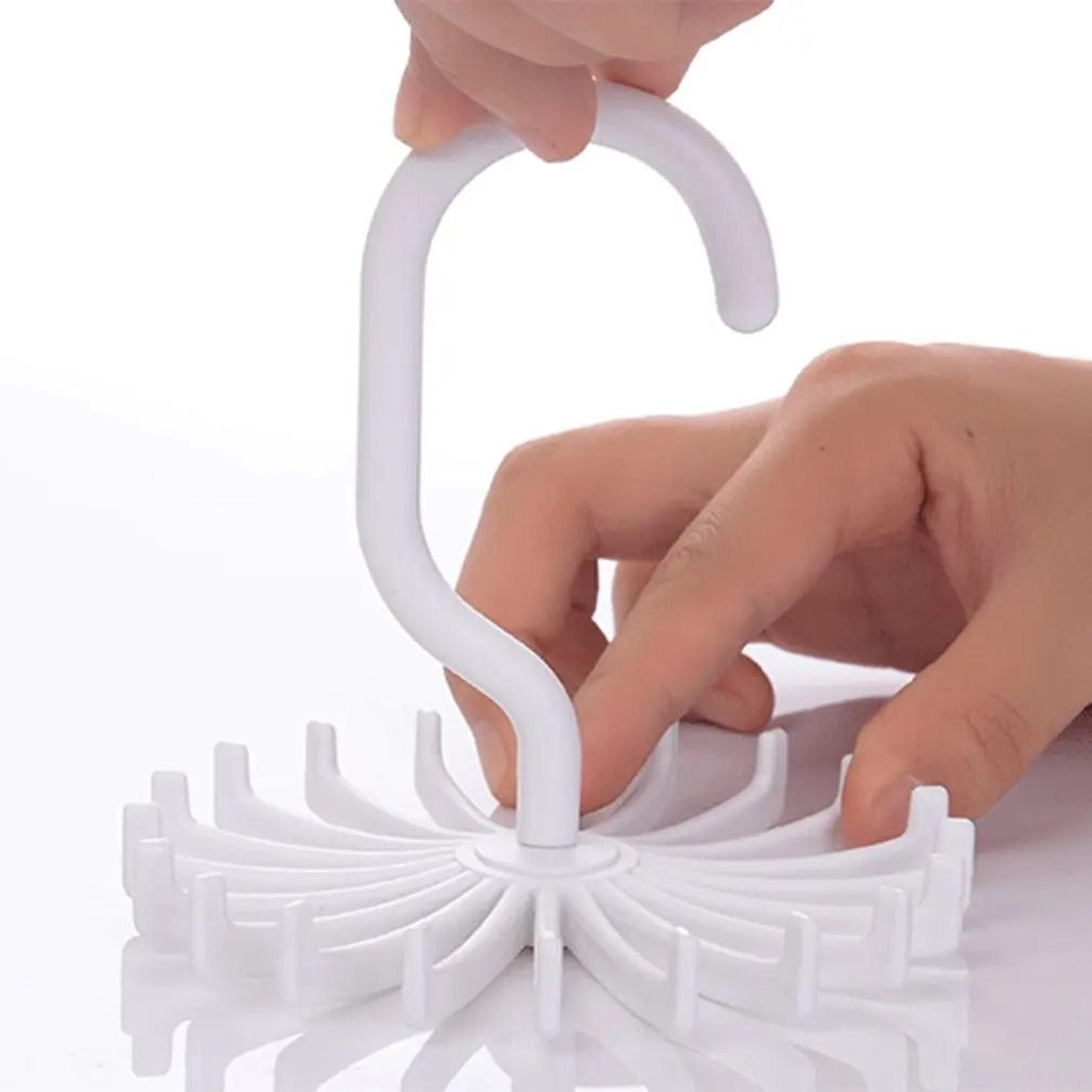 360 Degree Rotating Scarf Organizer Hanger With 20 Hooks For Ties And Belts 7