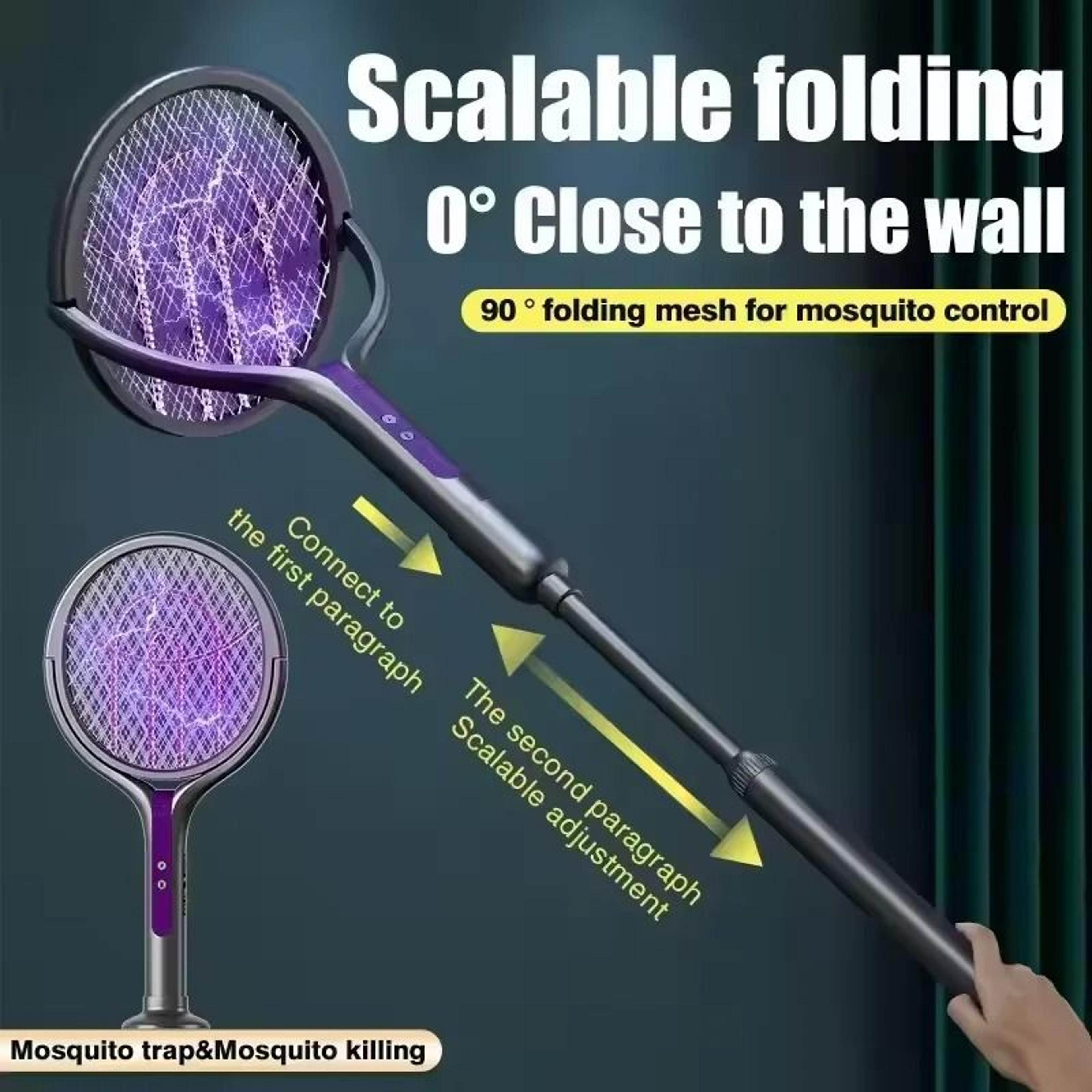 2 In 1 Retractable Electric Mosquito Swatter Rechargeable Bug Zapper Lamp 4