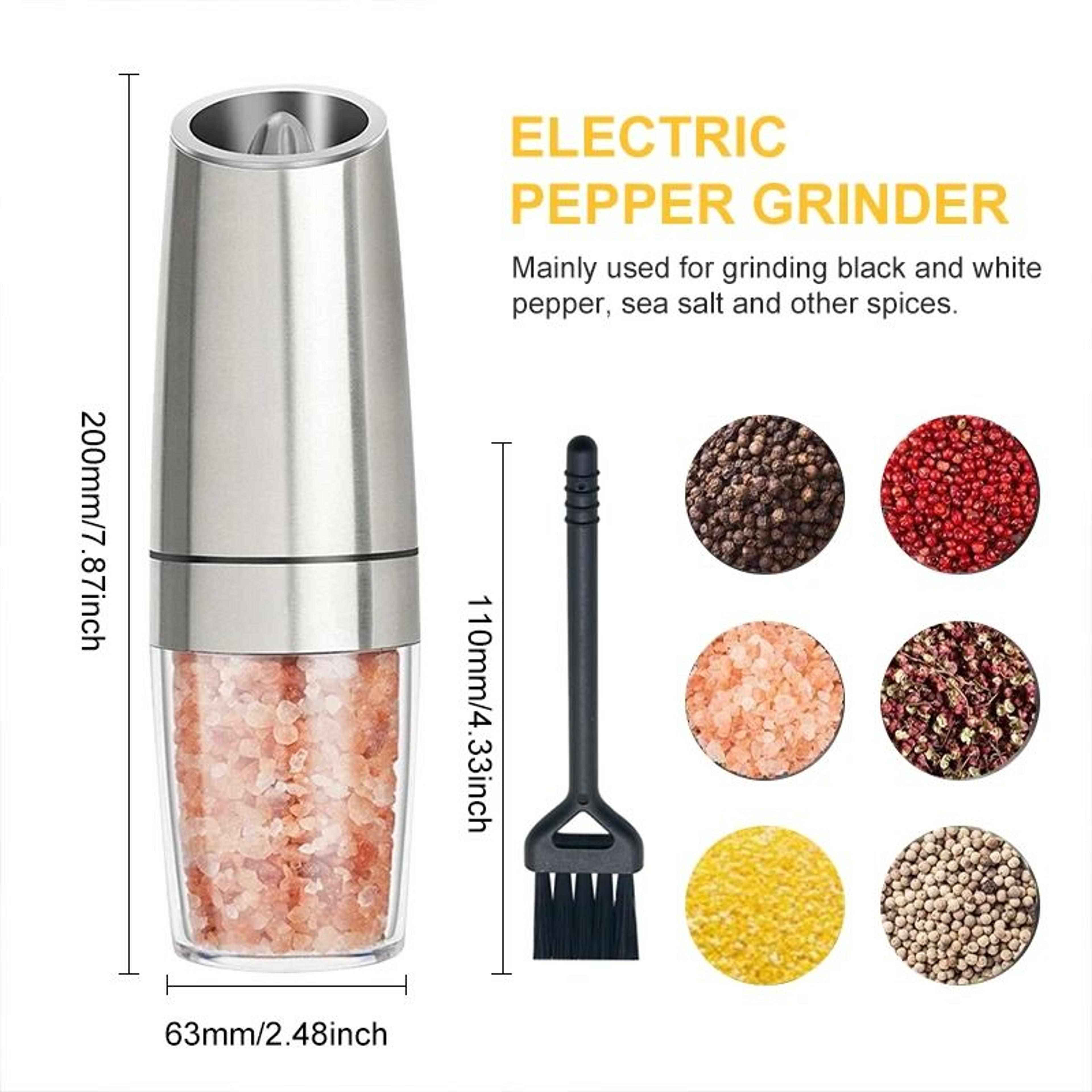 Electric Pepper Mill Set Automatic Gravity Salt And Spice Grinder 5