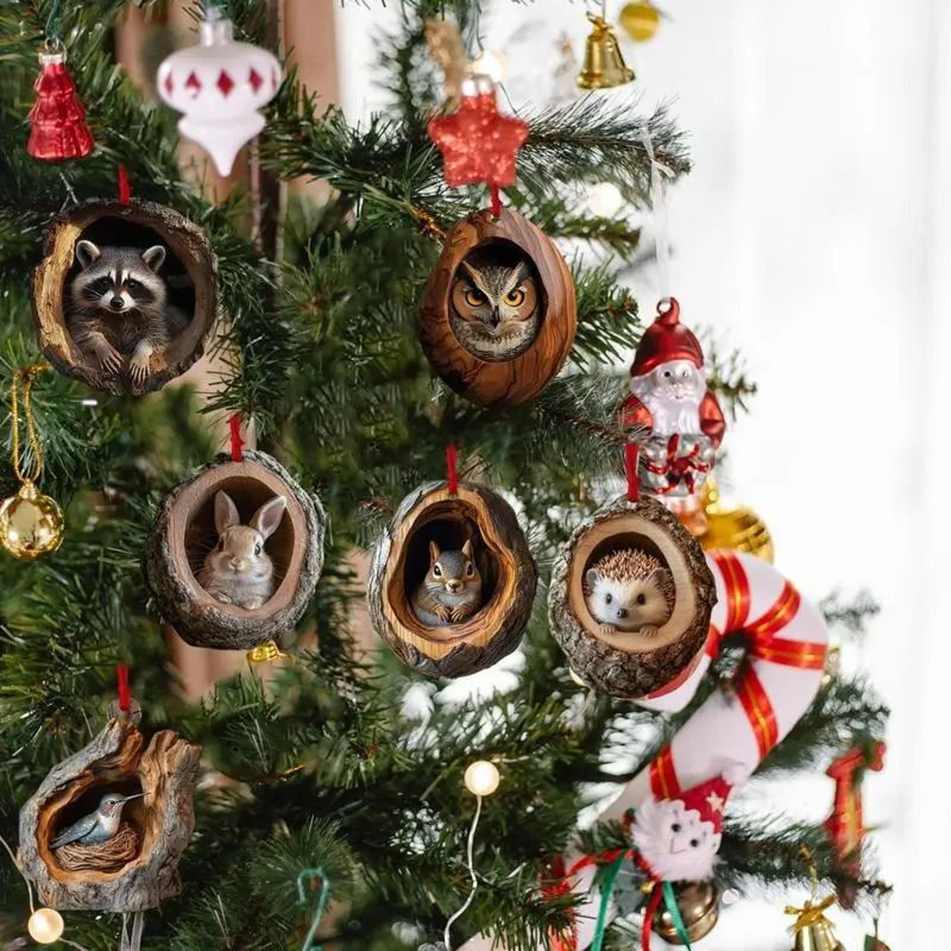 Animal Christmas Acrylic Ornament Pendant Cute Holiday Tree Decor 11