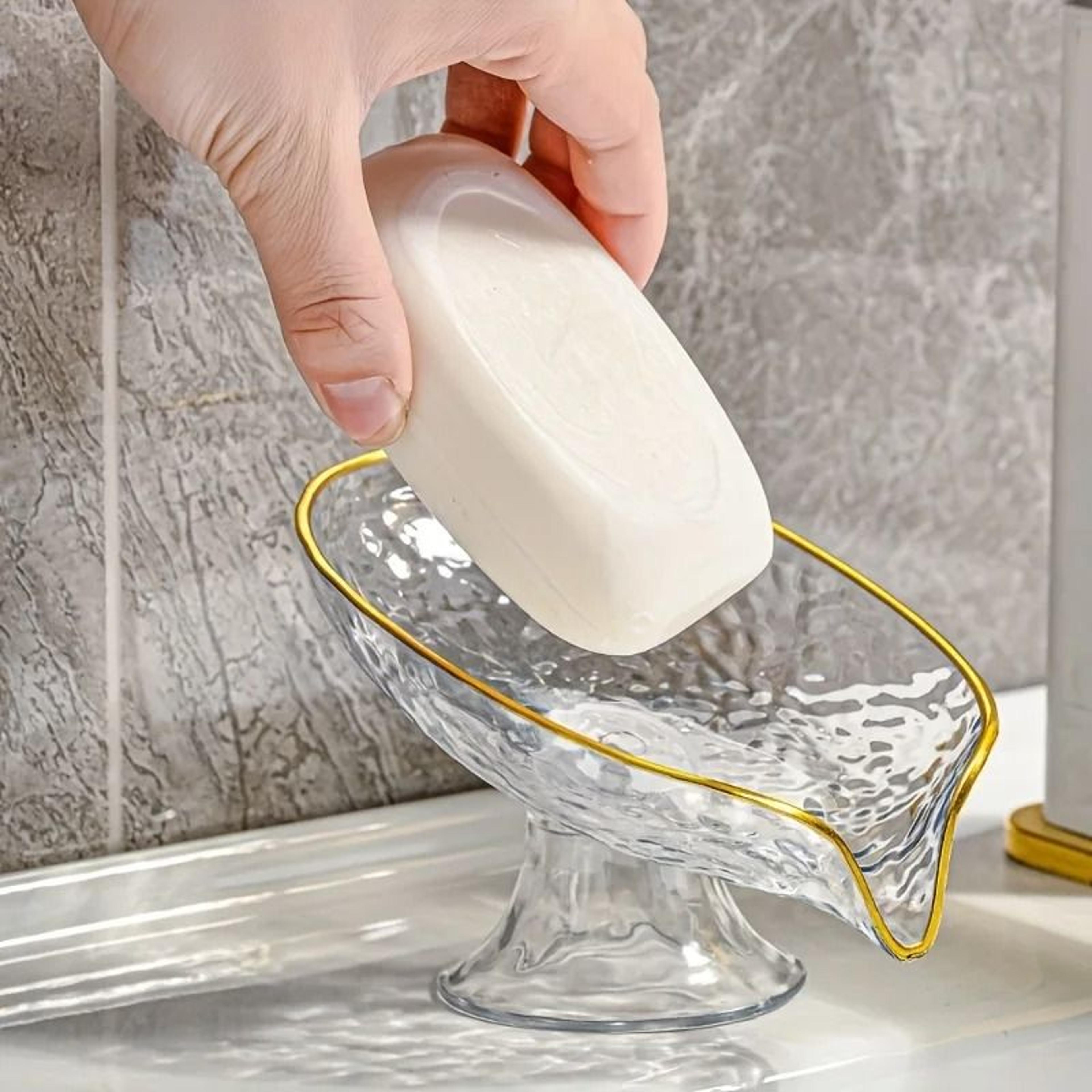 Oval Soap Dish With Drainage Holes Plastic Bathroom Soap Holder Organizer 4