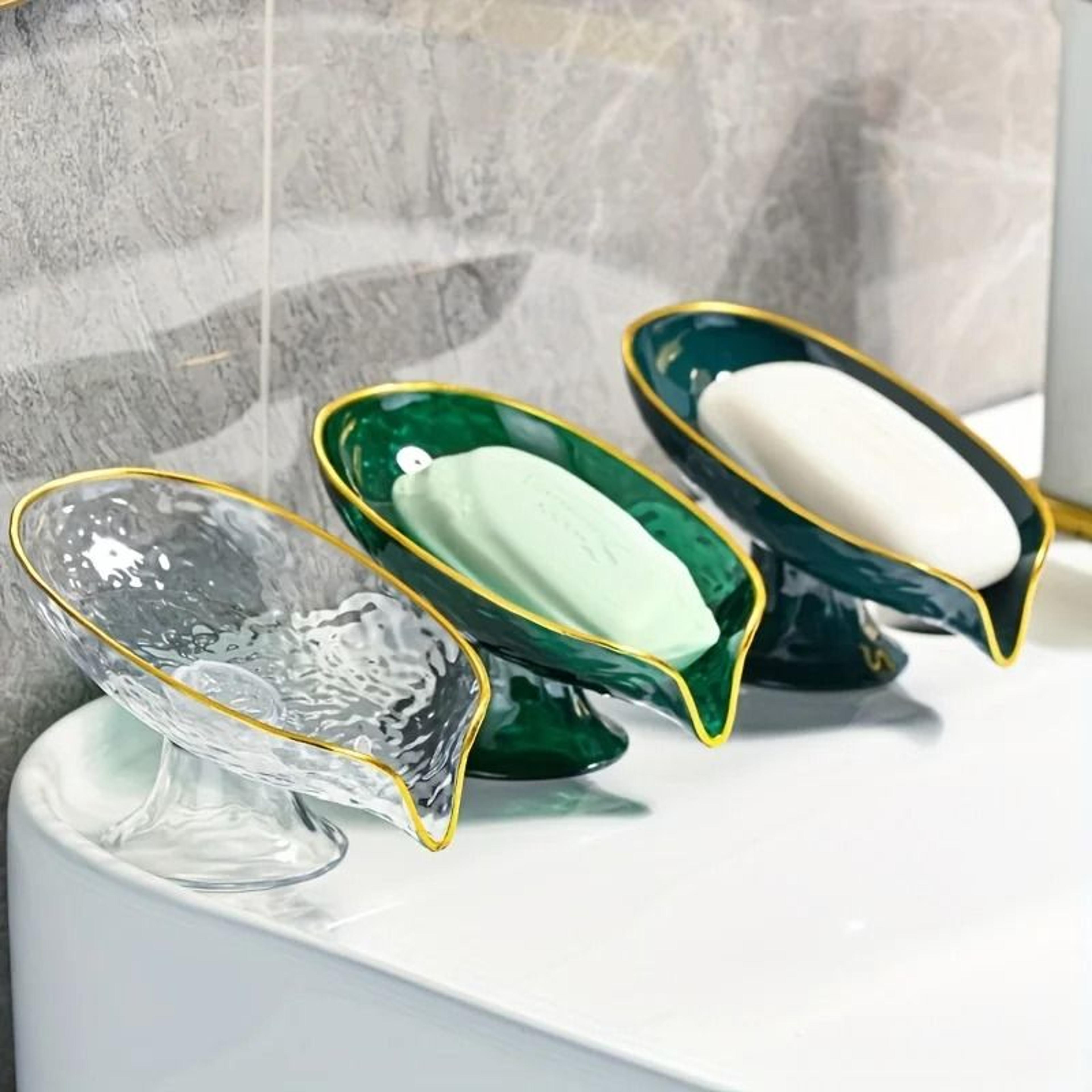 Oval Soap Dish With Drainage Holes Plastic Bathroom Soap Holder Organizer 6