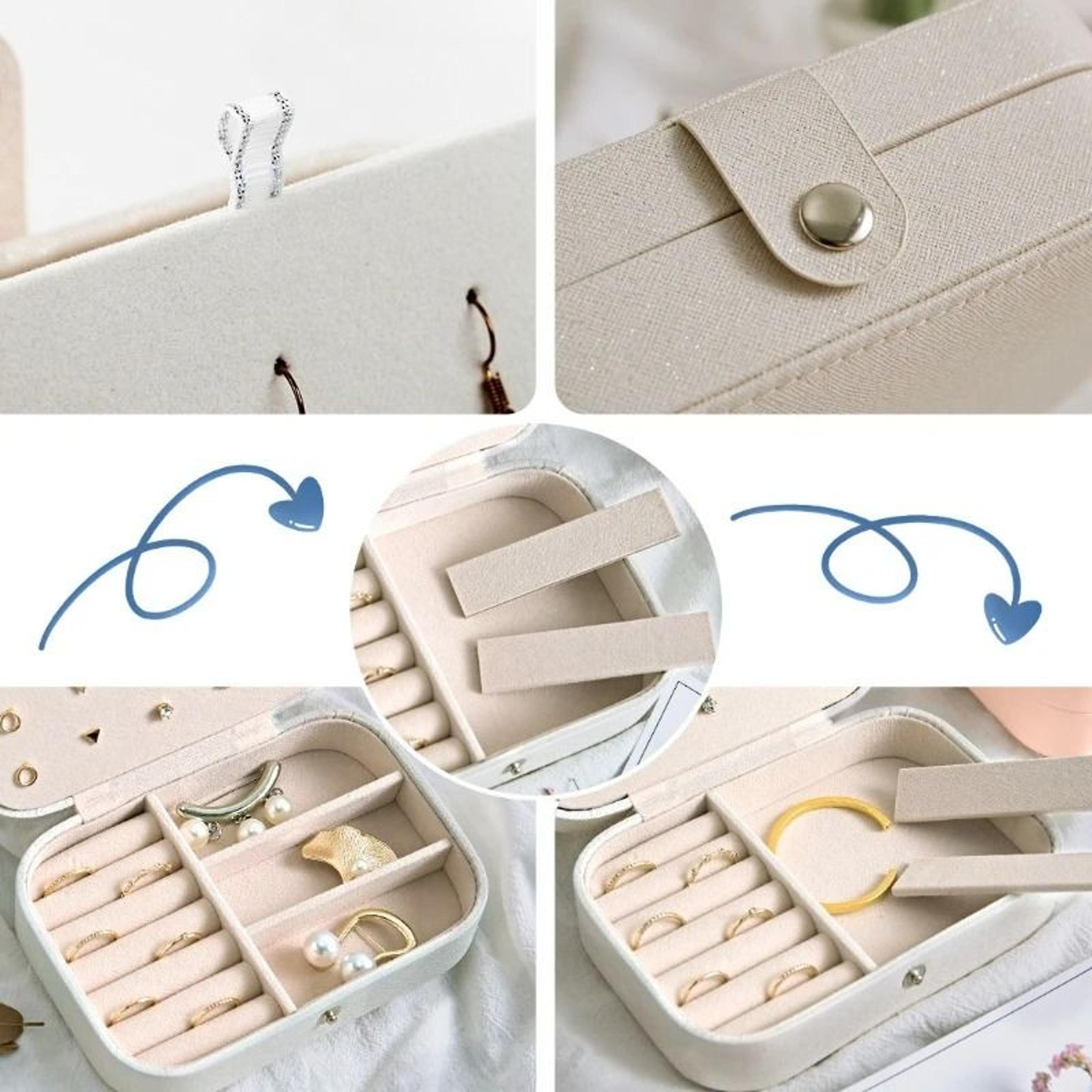 Portable Travel Jewelry Organizer Leather Jewelry Storage Box For Earrings Rings And Necklaces 9