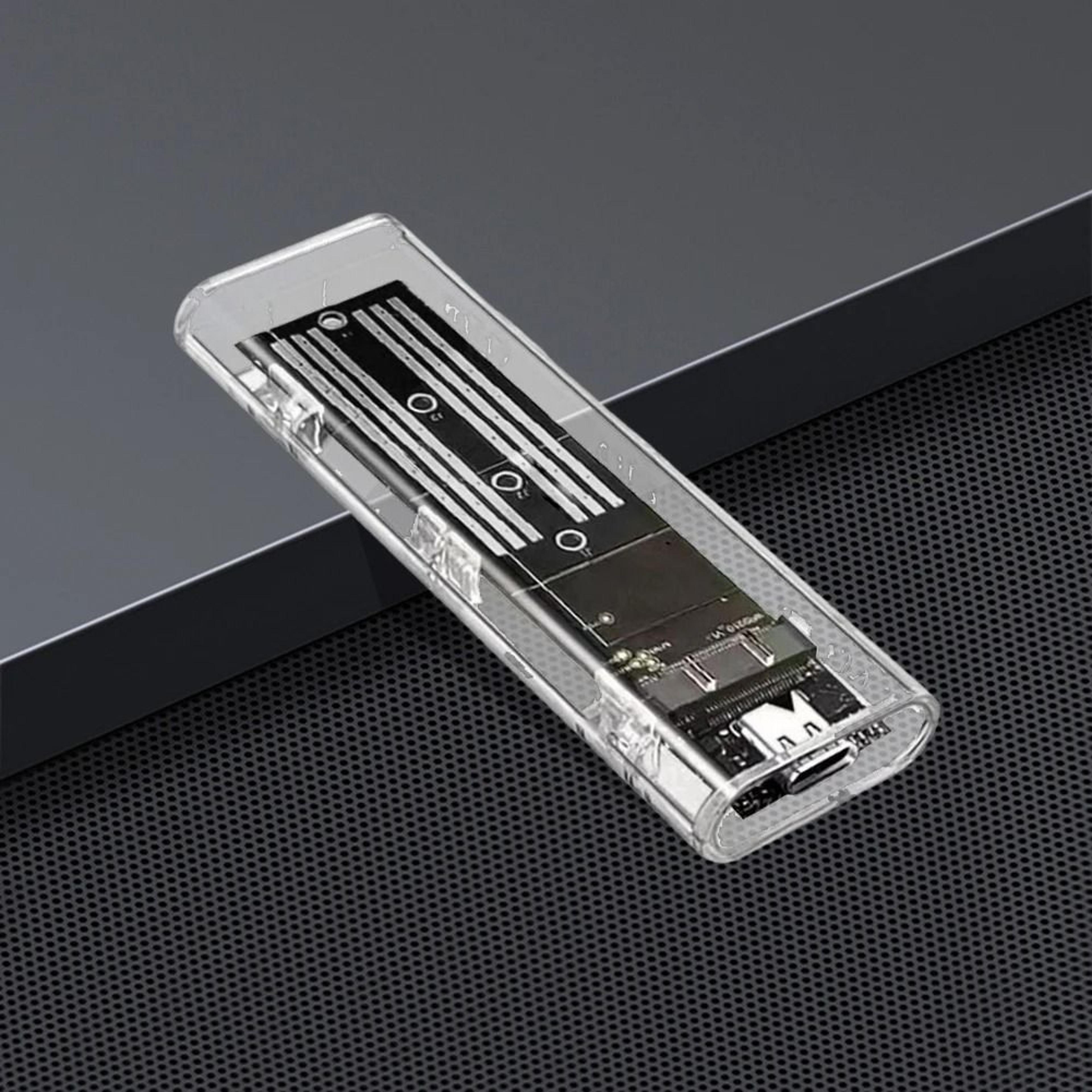 M2 SATA External SSD Enclosure USB C 10Gbps Transparent Hard Drive Case 6