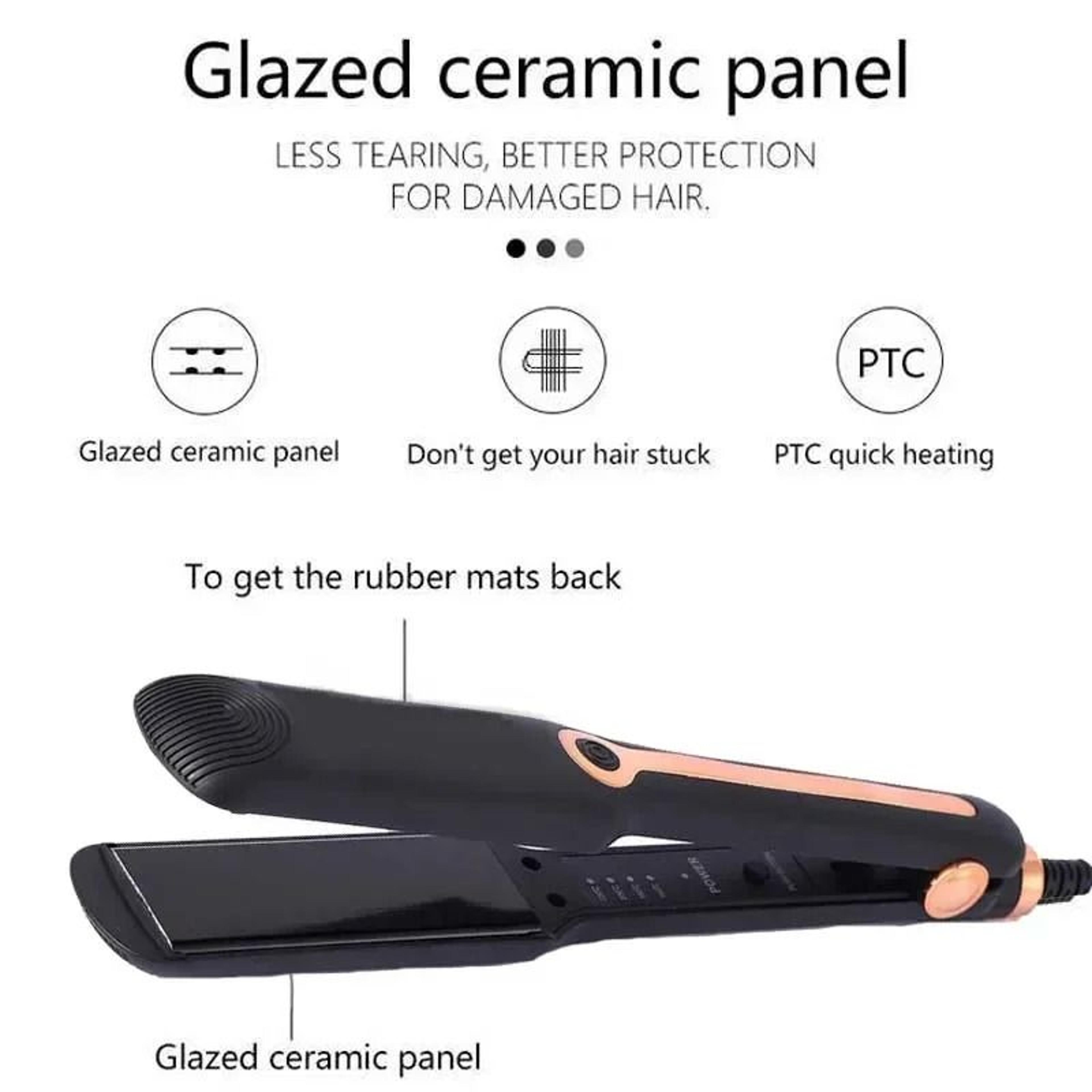 Negative Ion Ceramic Hair Straightener With Wide Plates And Adjustable Temperature 3