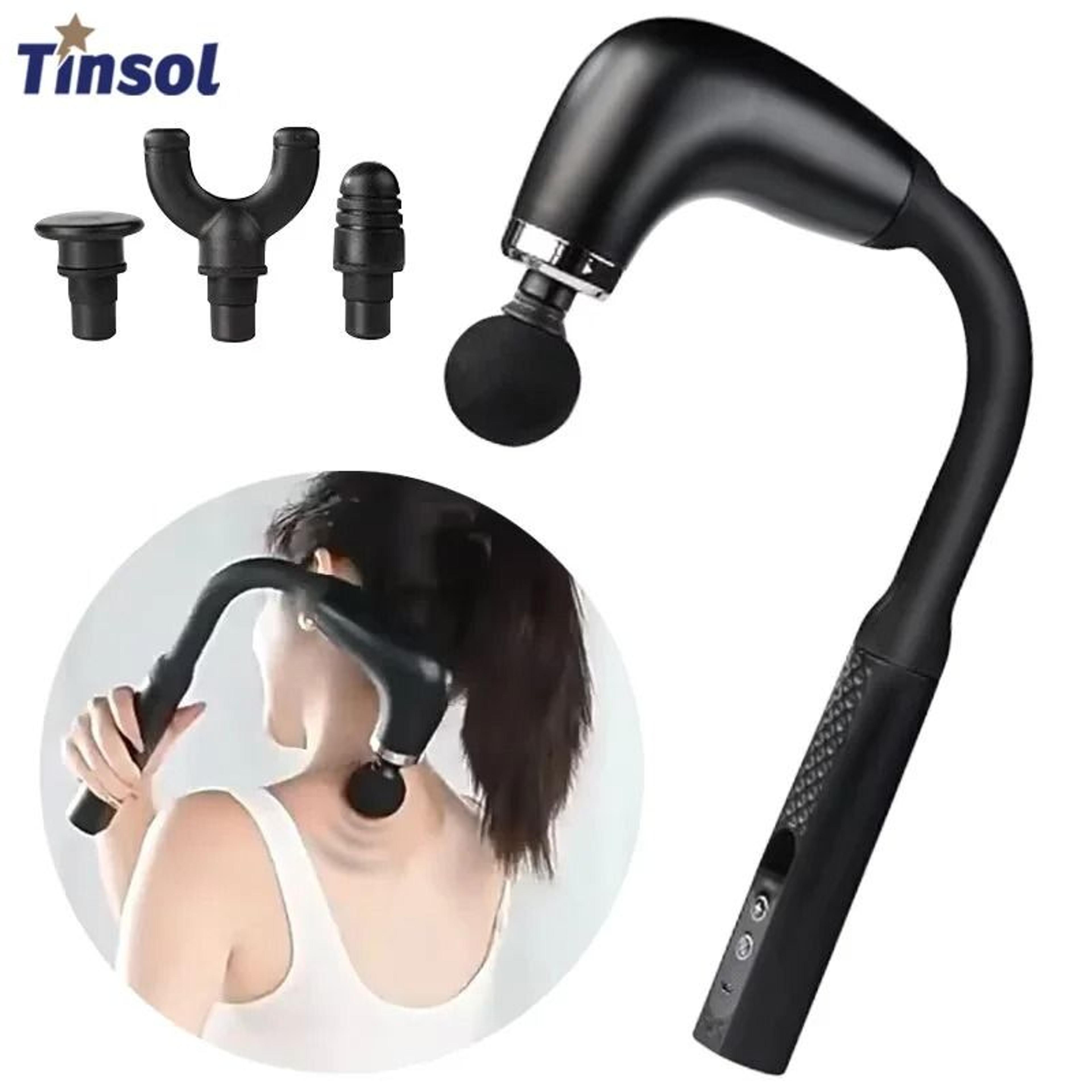 Rechargeable Fascia Gun With Long Handle Deep Tissue Massage Gun For Back And Neck 0