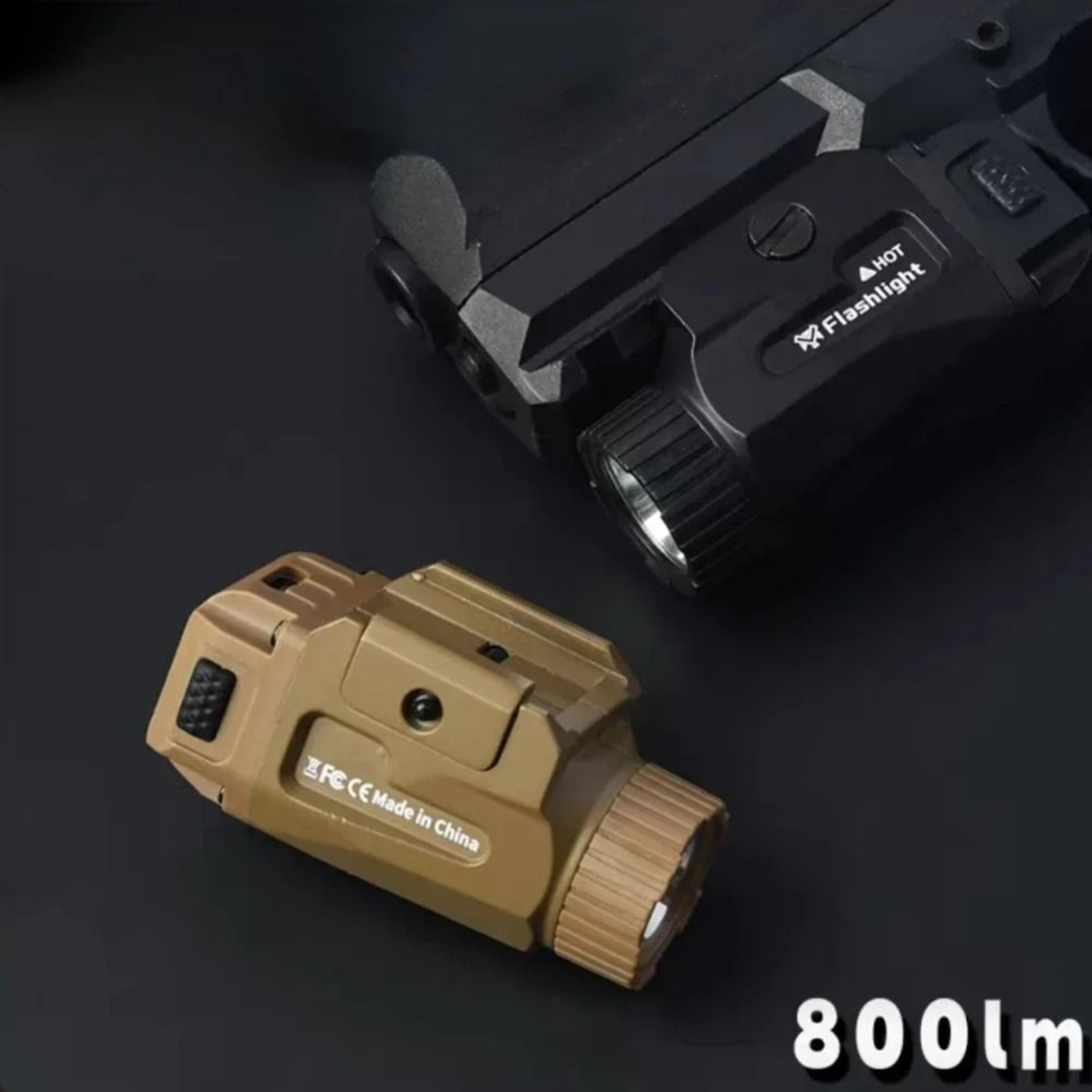 TINSOL 800LM USB Rechargeable Tactical Flashlight Picatinny Rail Mount 4