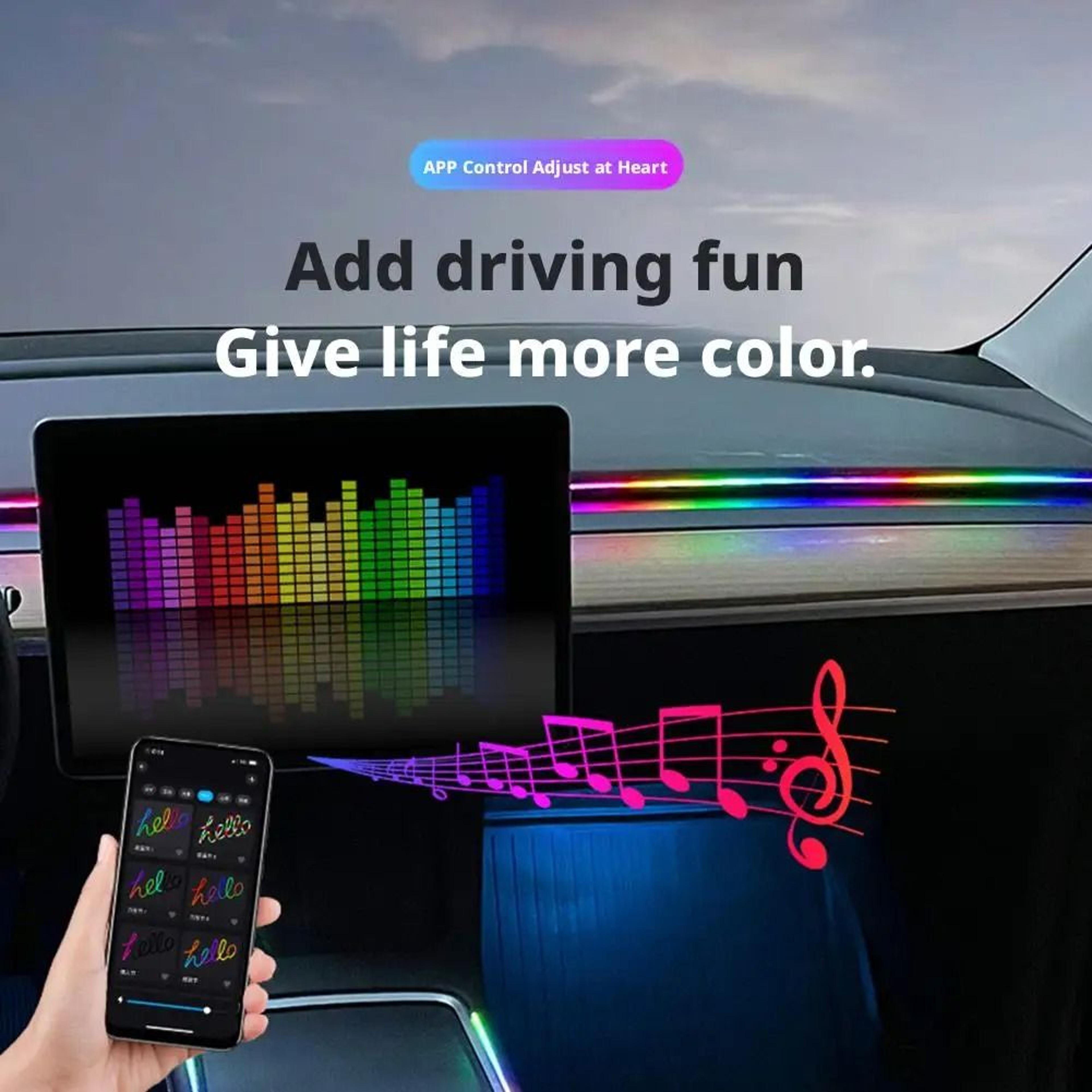 Smart RGB Acrylic LED Ambient Light Strip USB App Controlled Interior Lighting 1