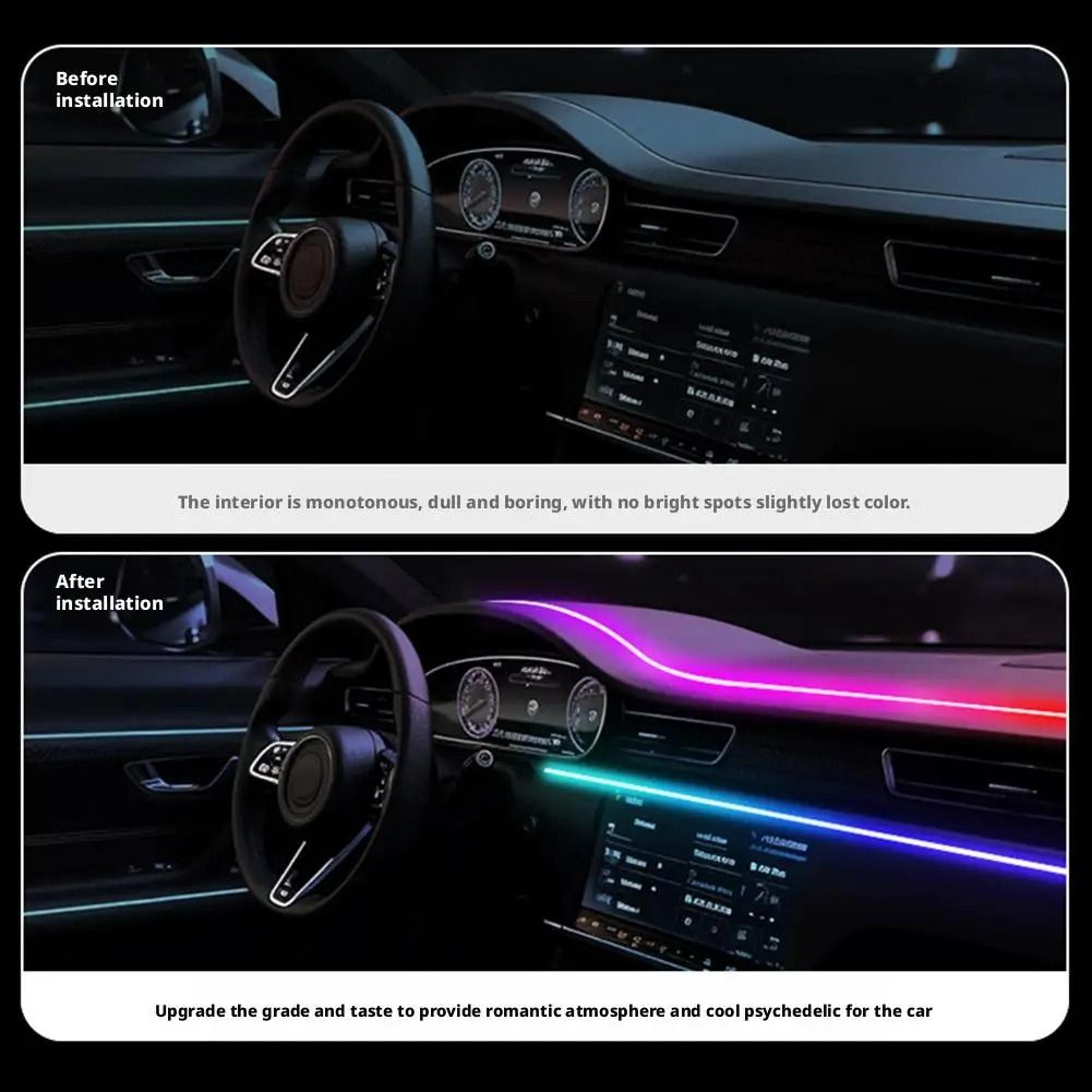 Smart RGB Acrylic LED Ambient Light Strip USB App Controlled Interior Lighting 3