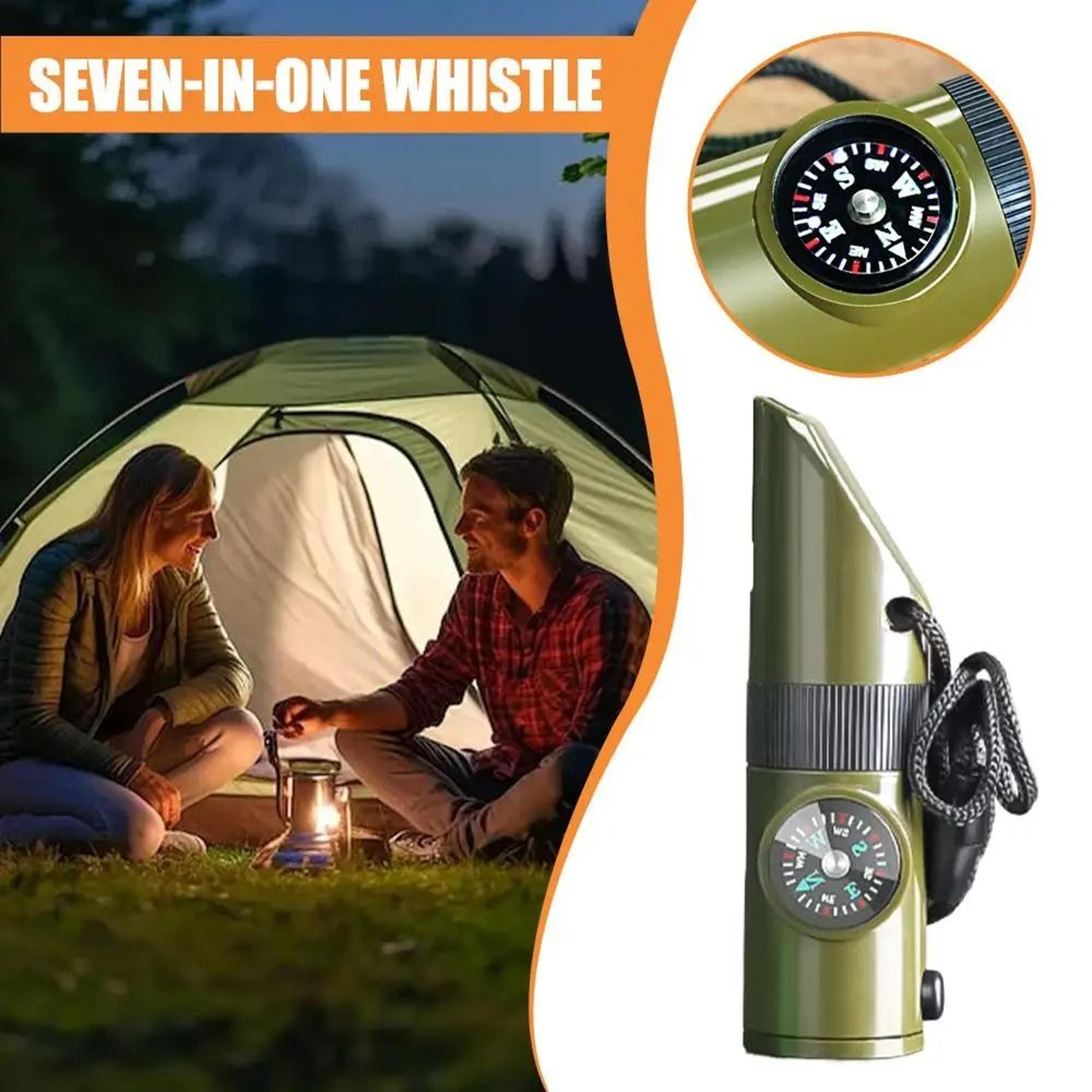 7 In 1 Outdoor Survival Whistle Emergency Compass Flashlight Tool 5