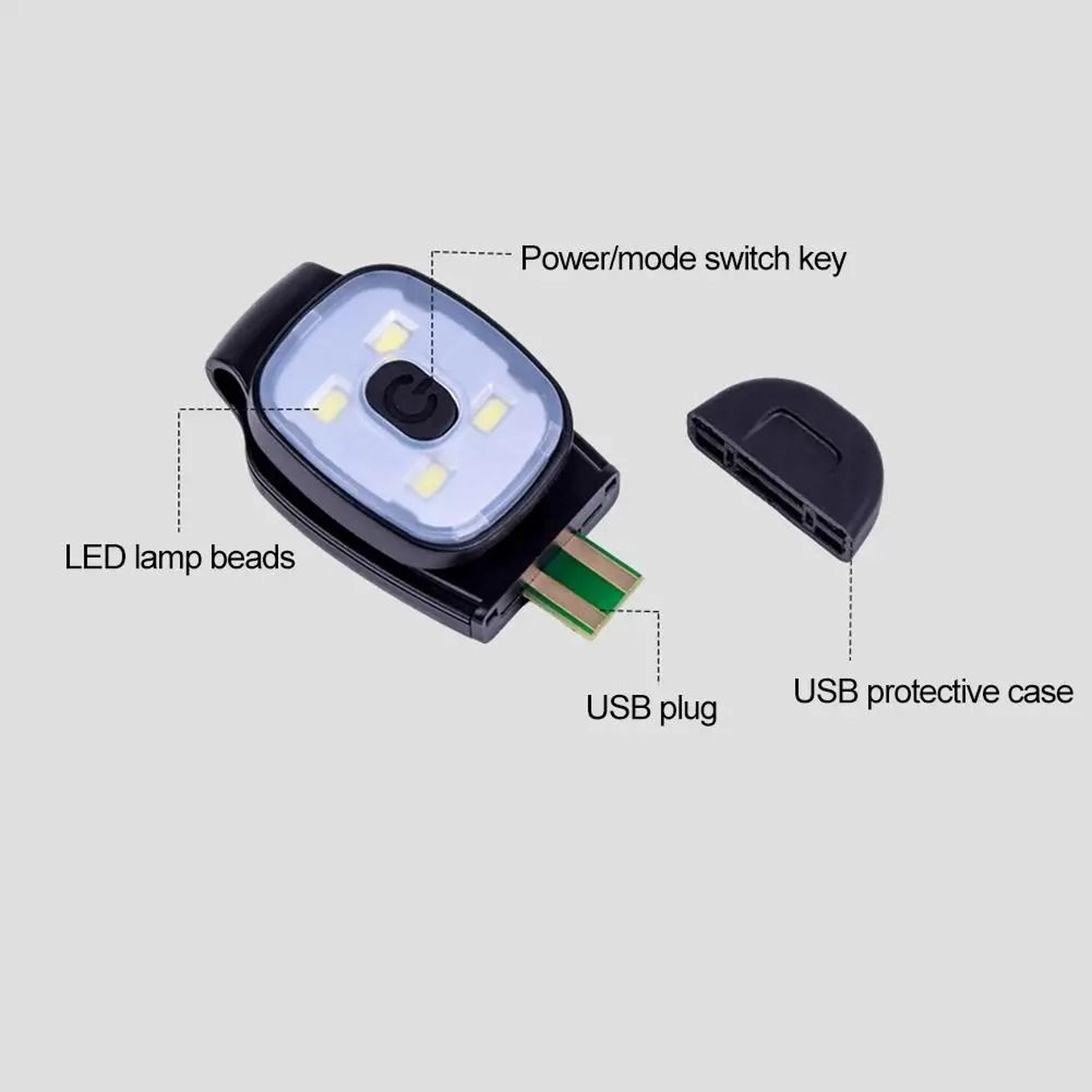 USB Rechargeable LED Clip Light Portable Emergency Running Camping Light 4