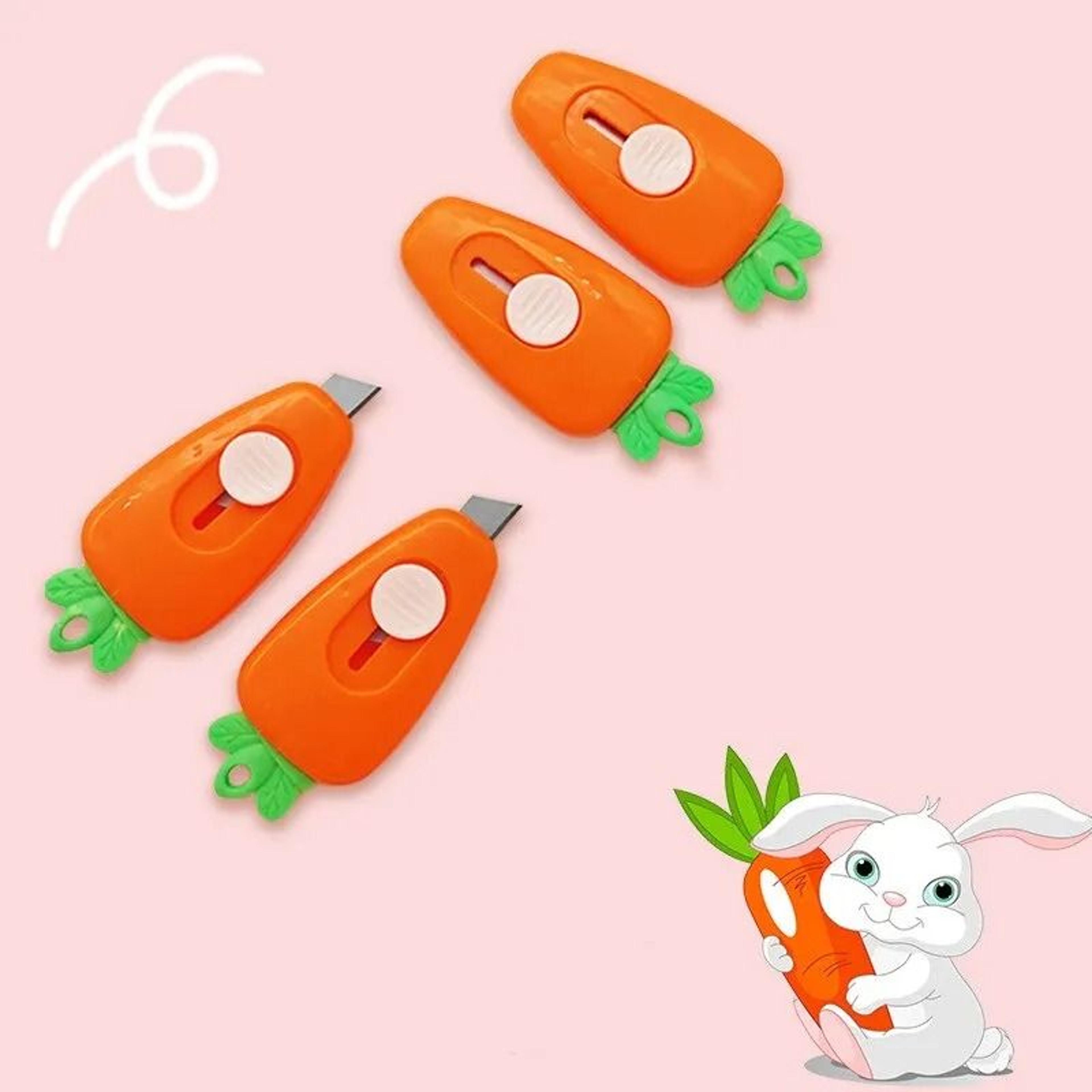 Cute Carrot Mini Utility Knife Keychain Box Cutter For Office And Crafts 7