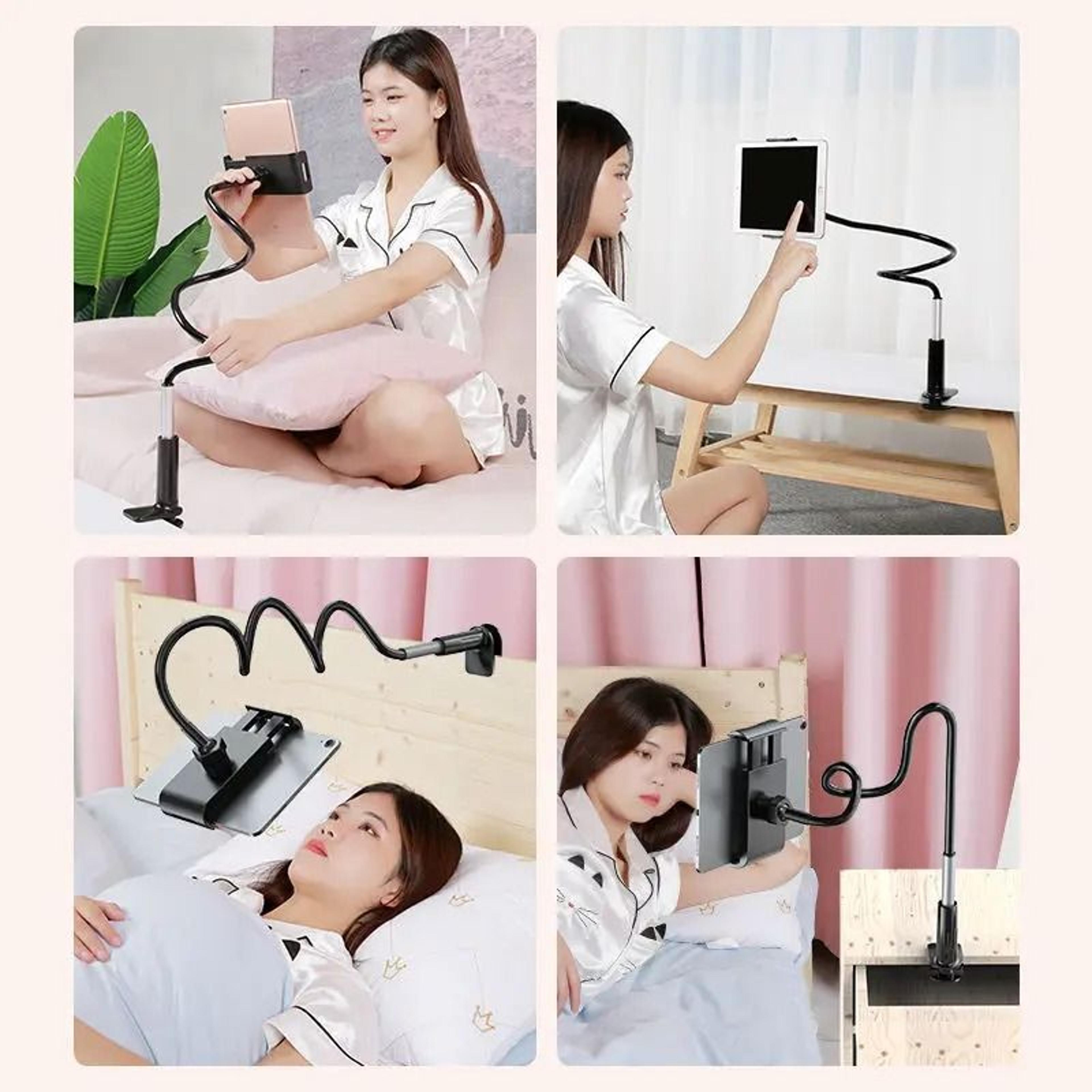 Flexible Gooseneck Tablet Holder Stand With Clamp For Bed And Desk 7