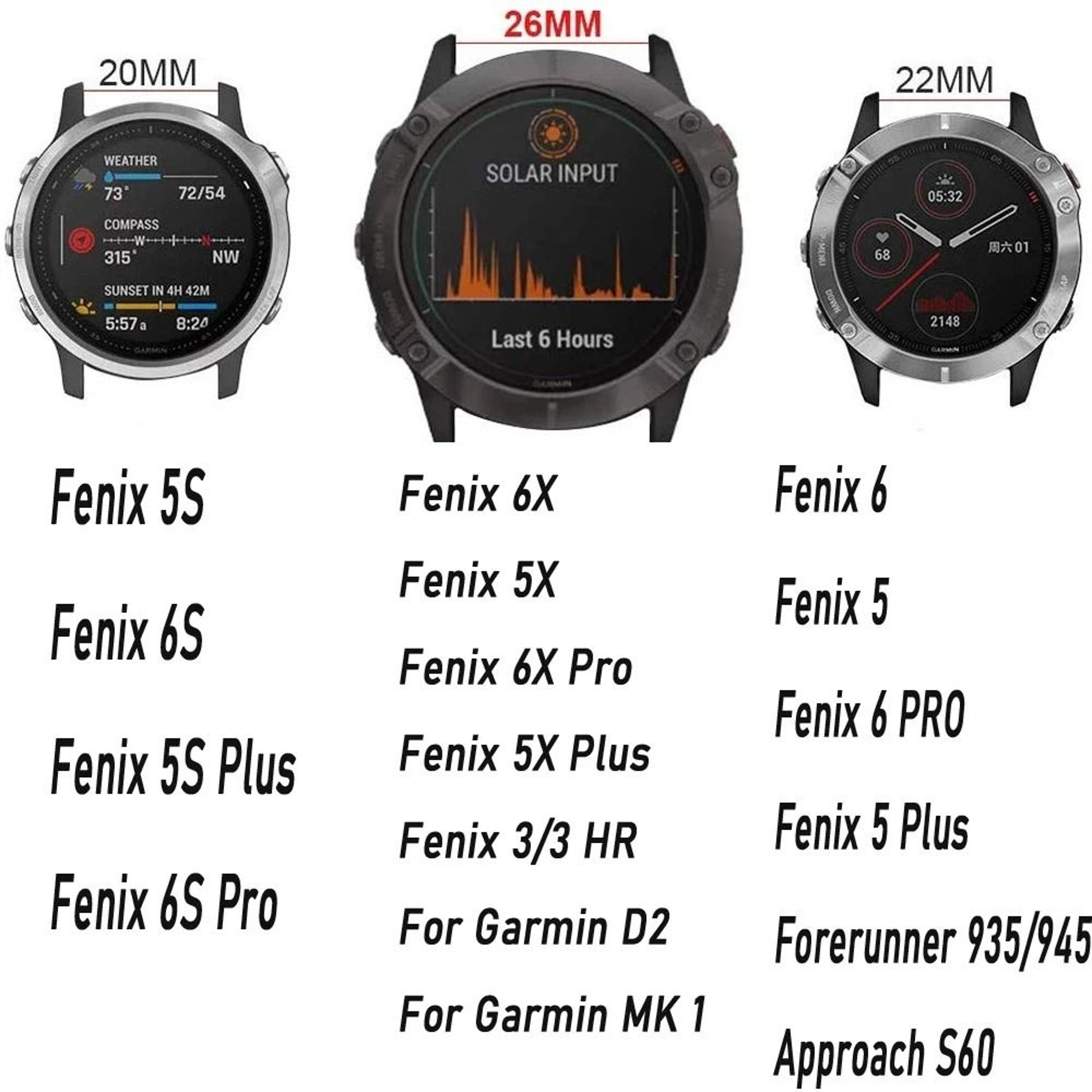 Silicone Smart Watch Band For Garmin Fenix 20mm 22mm 26mm 17