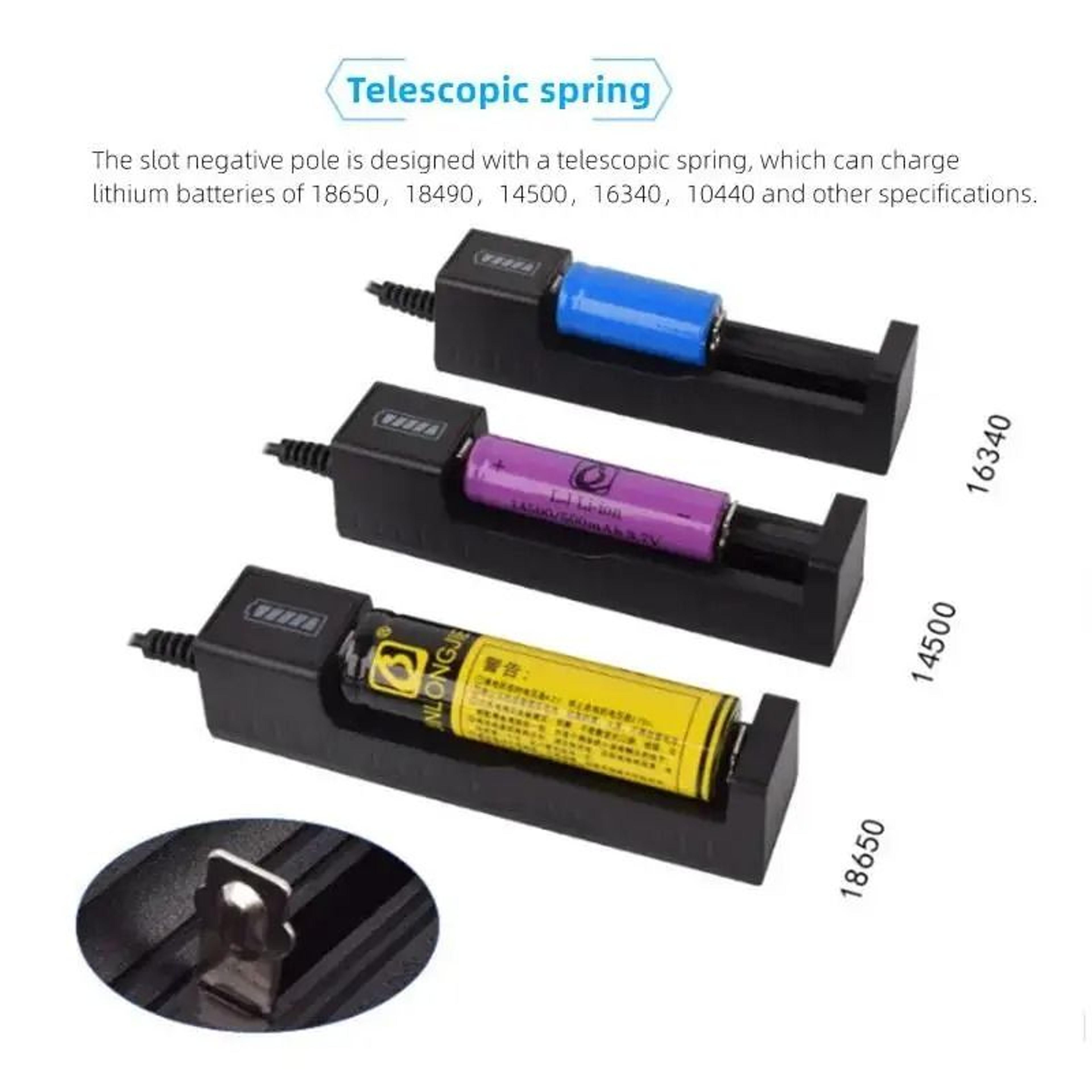 Universal Single Slot Lithium Battery Charger For 18650 26650 14500 2