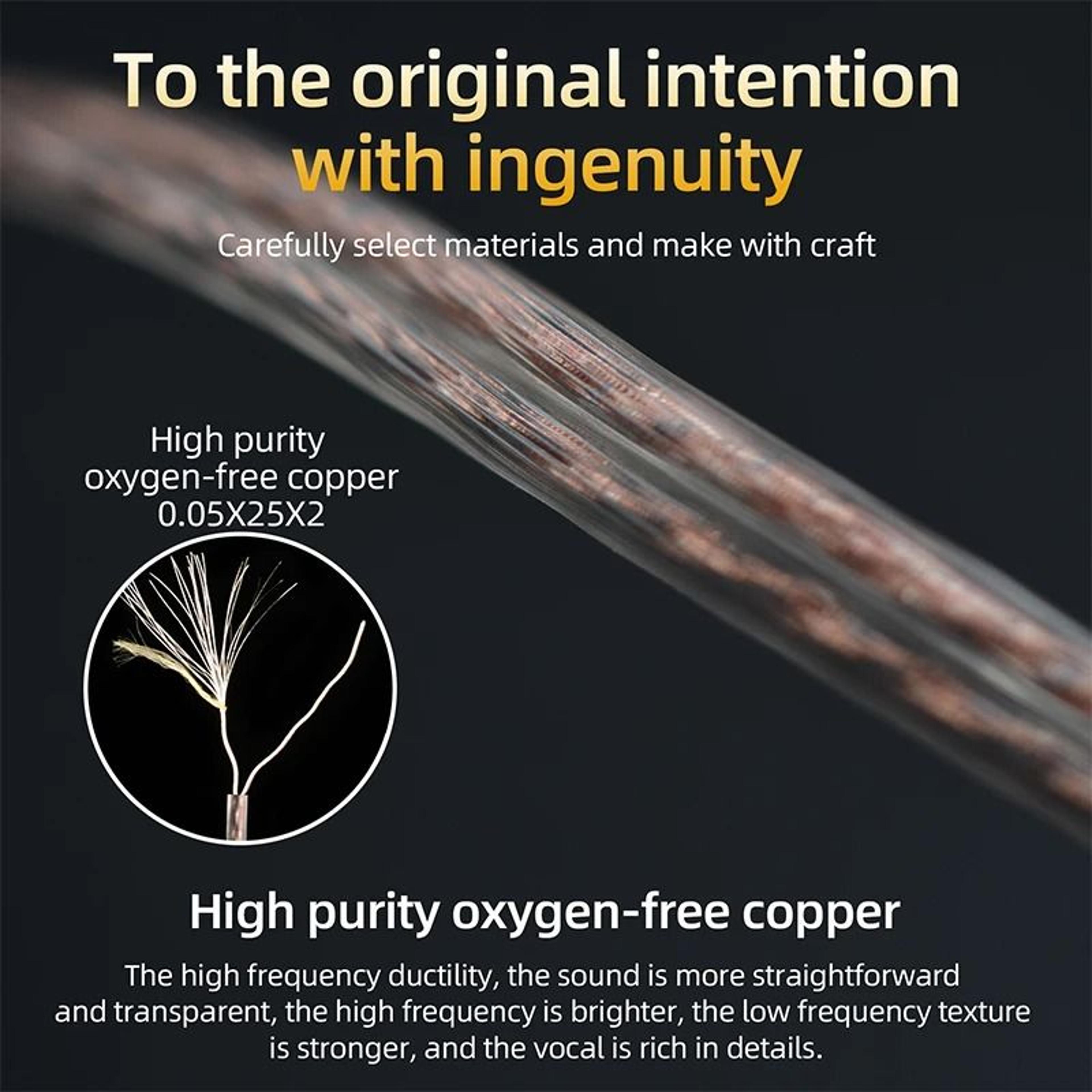 KZ 2 Pin Replacement Earphone Cable Oxygen Free Copper Silver Plated Cable With Mic 7