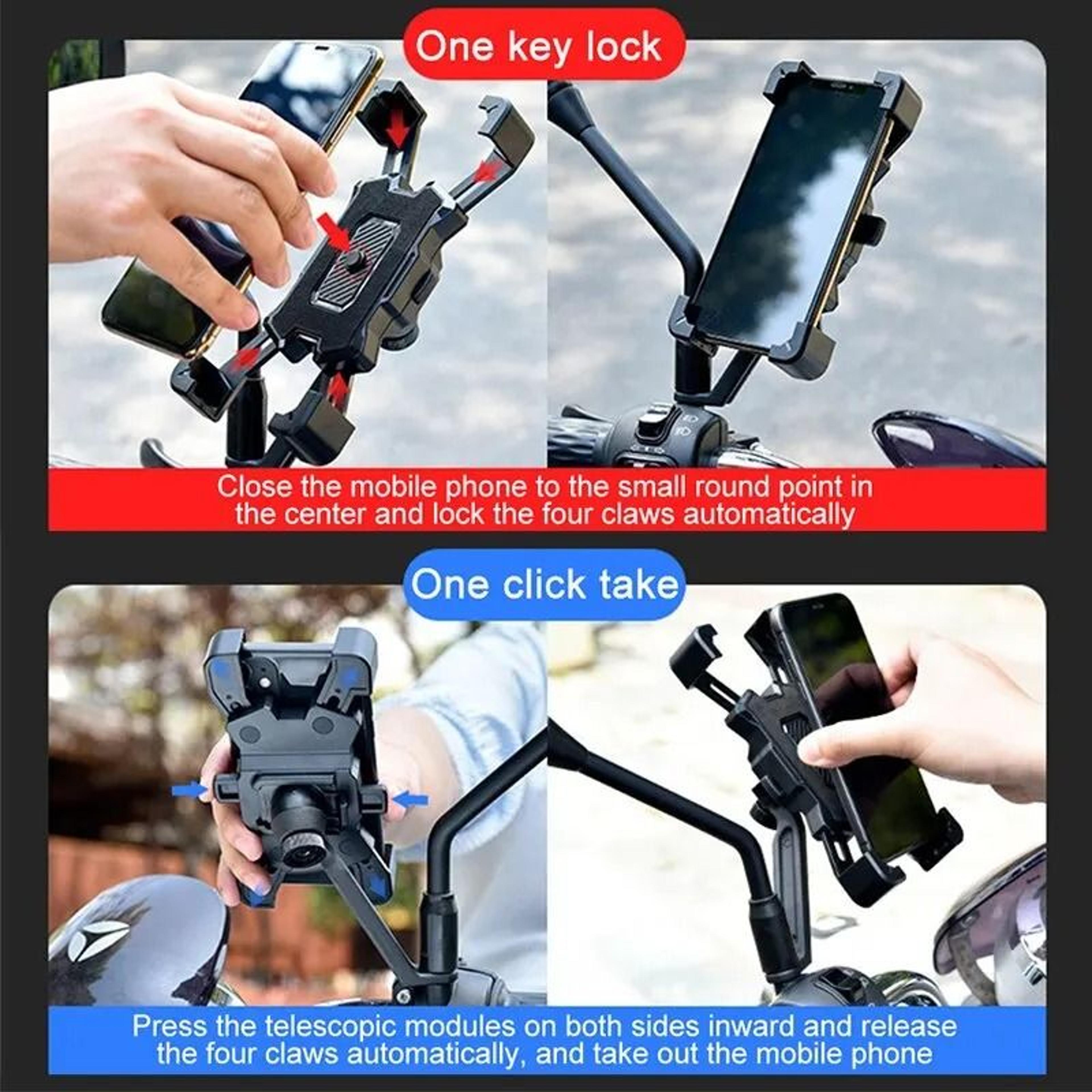 360 Rotatable Bike Phone Holder Secure Motorcycle Bicycle Mount For Navigation 3
