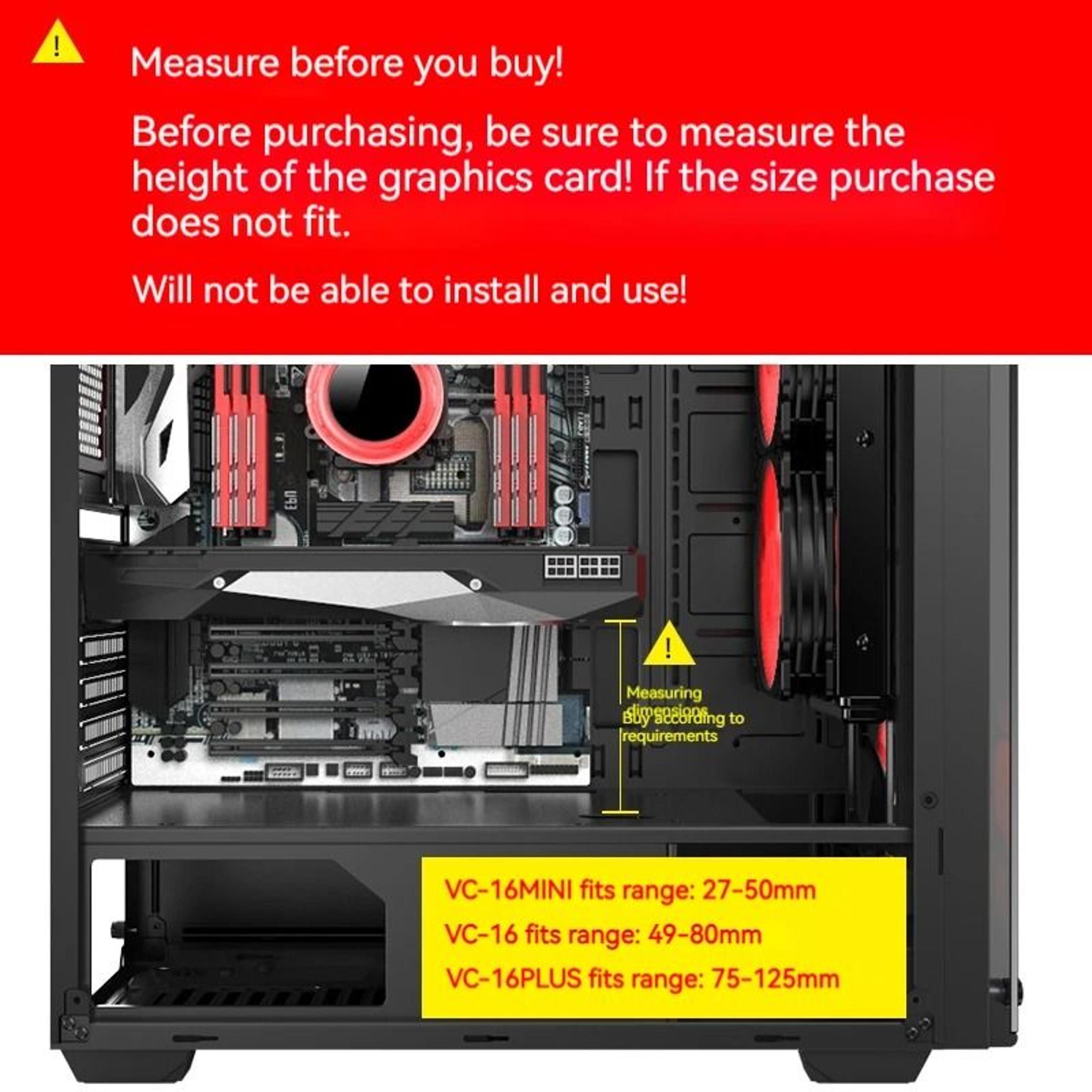 VC16 Adjustable GPU Support Bracket Magnetic Vertical Graphics Card Holder Stand 11