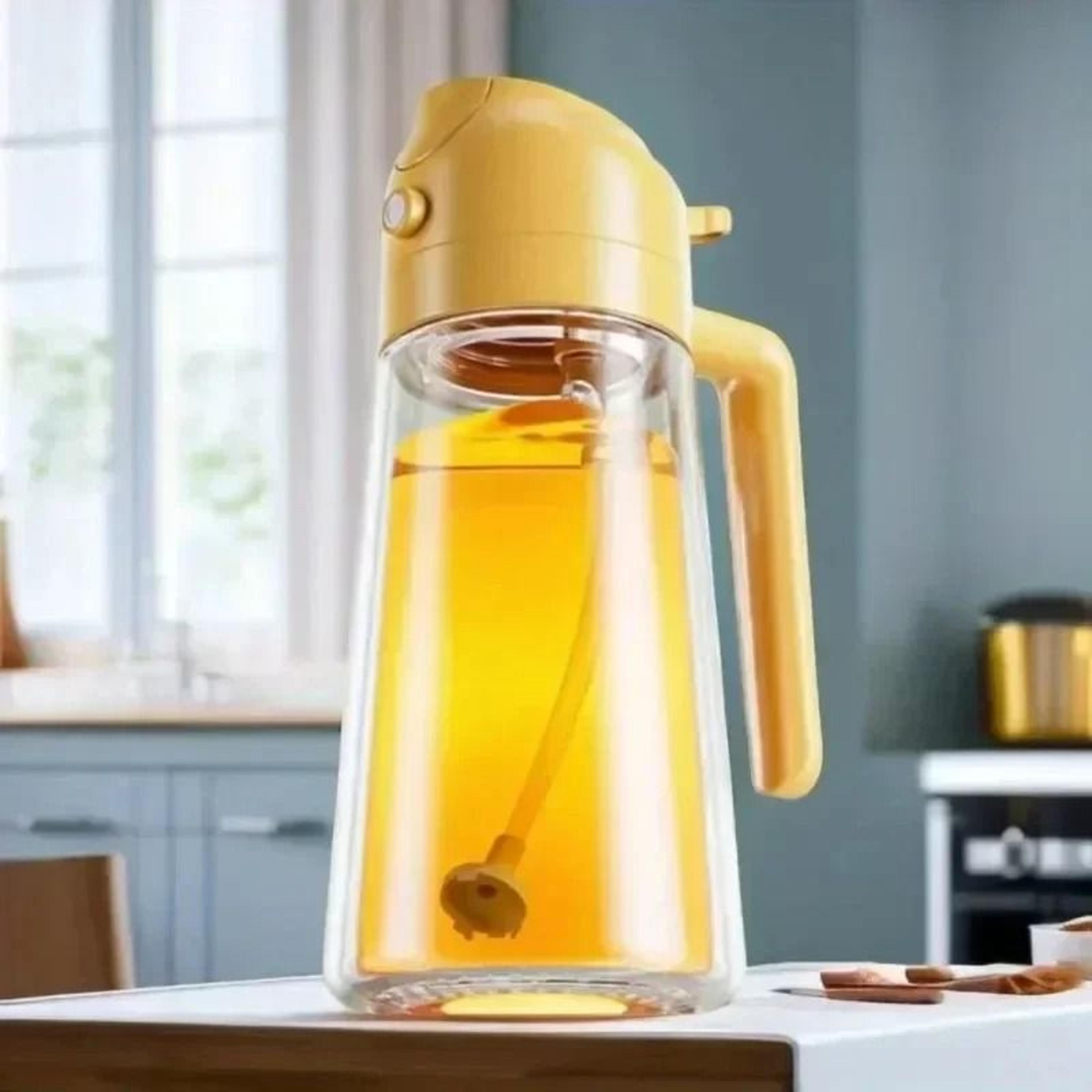 2 In 1 Oil Sprayer Bottle 500ml Glass Olive Oil Sprayer For Cooking BBQ Baking And Meal Prep 6