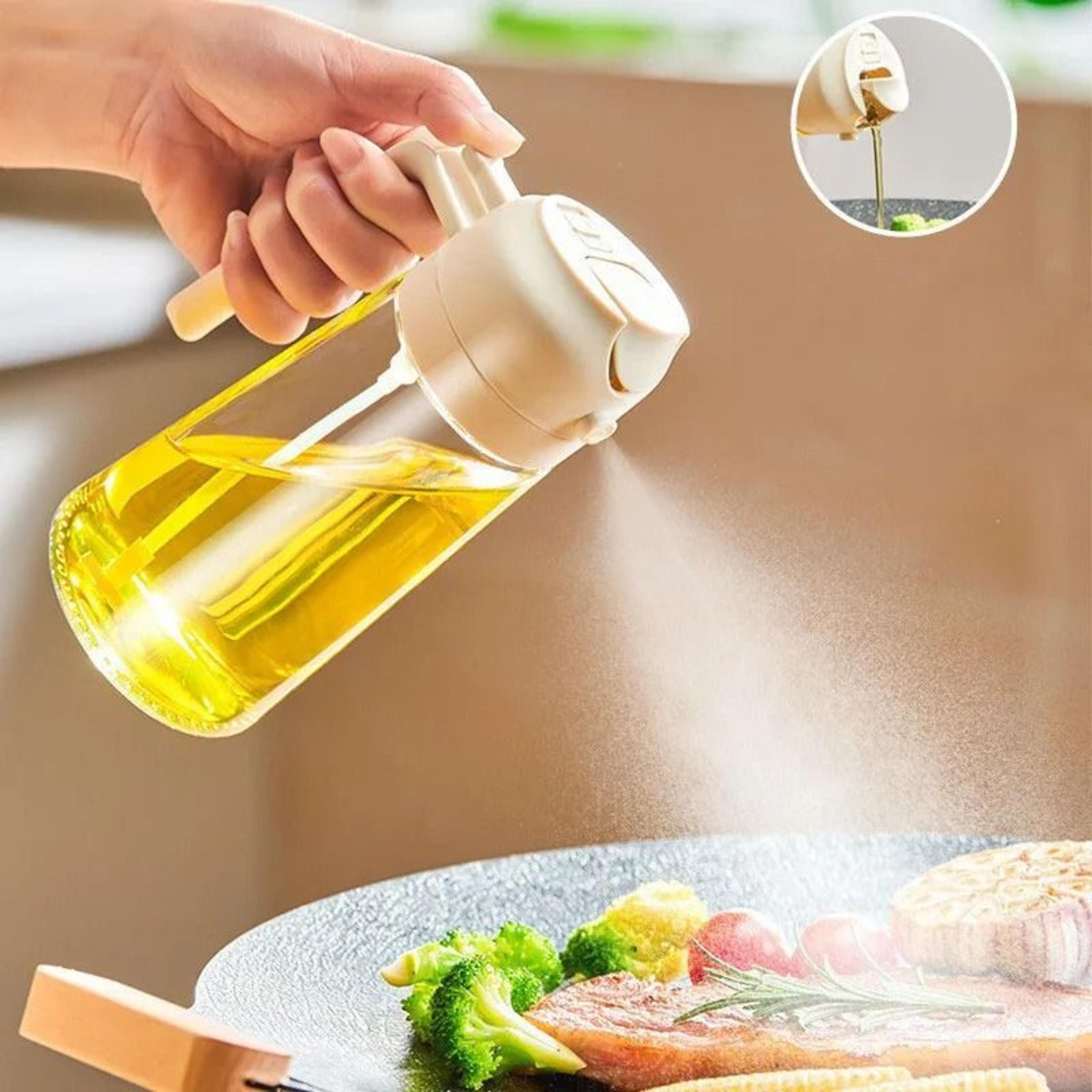 2 In 1 Oil Sprayer Bottle 500ml Glass Olive Oil Sprayer For Cooking BBQ Baking And Meal Prep 8