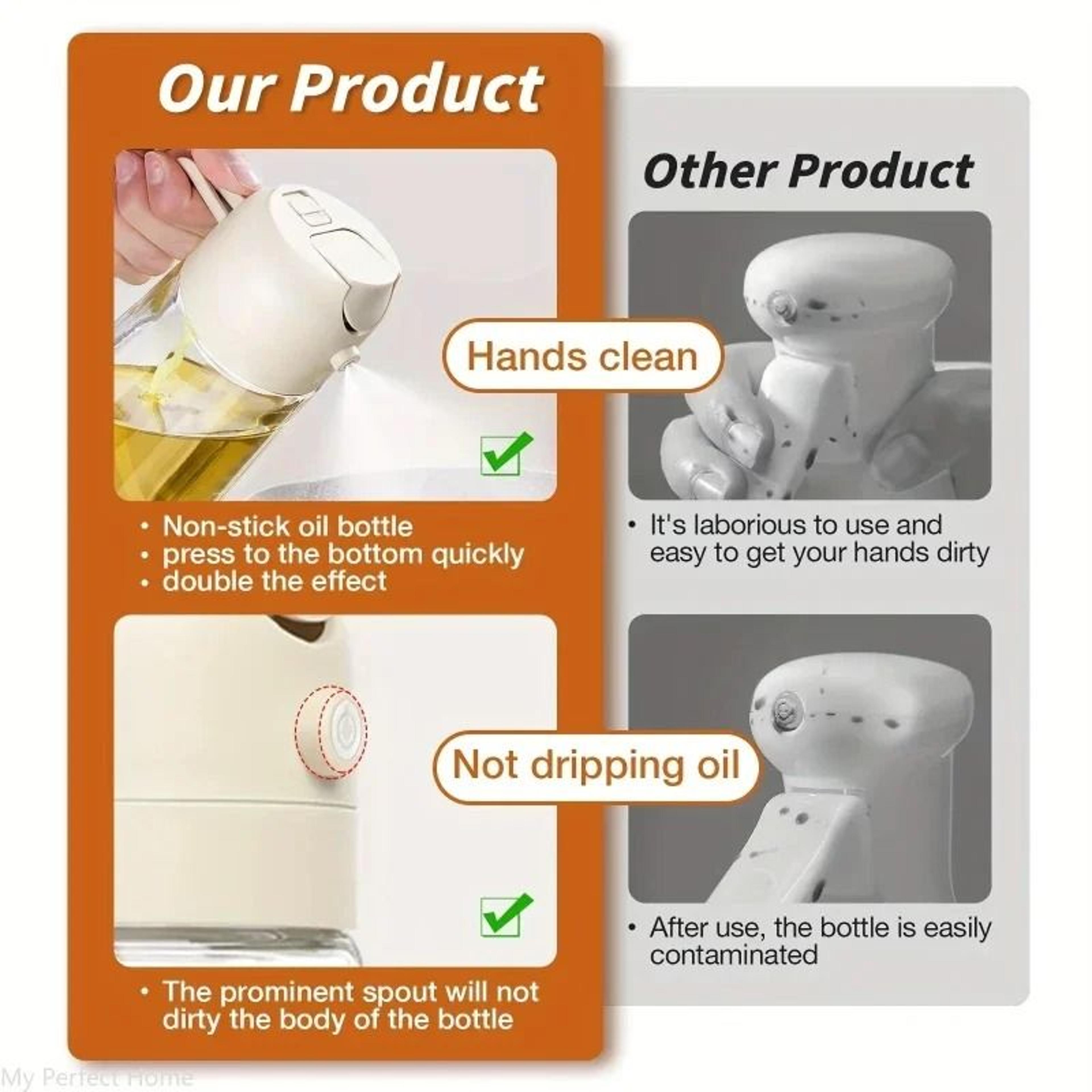 2in1 500ml Oil Sprayer Bottle Spray And Pour Cooking Oil Dispenser For Kitchen BBQ Baking 18