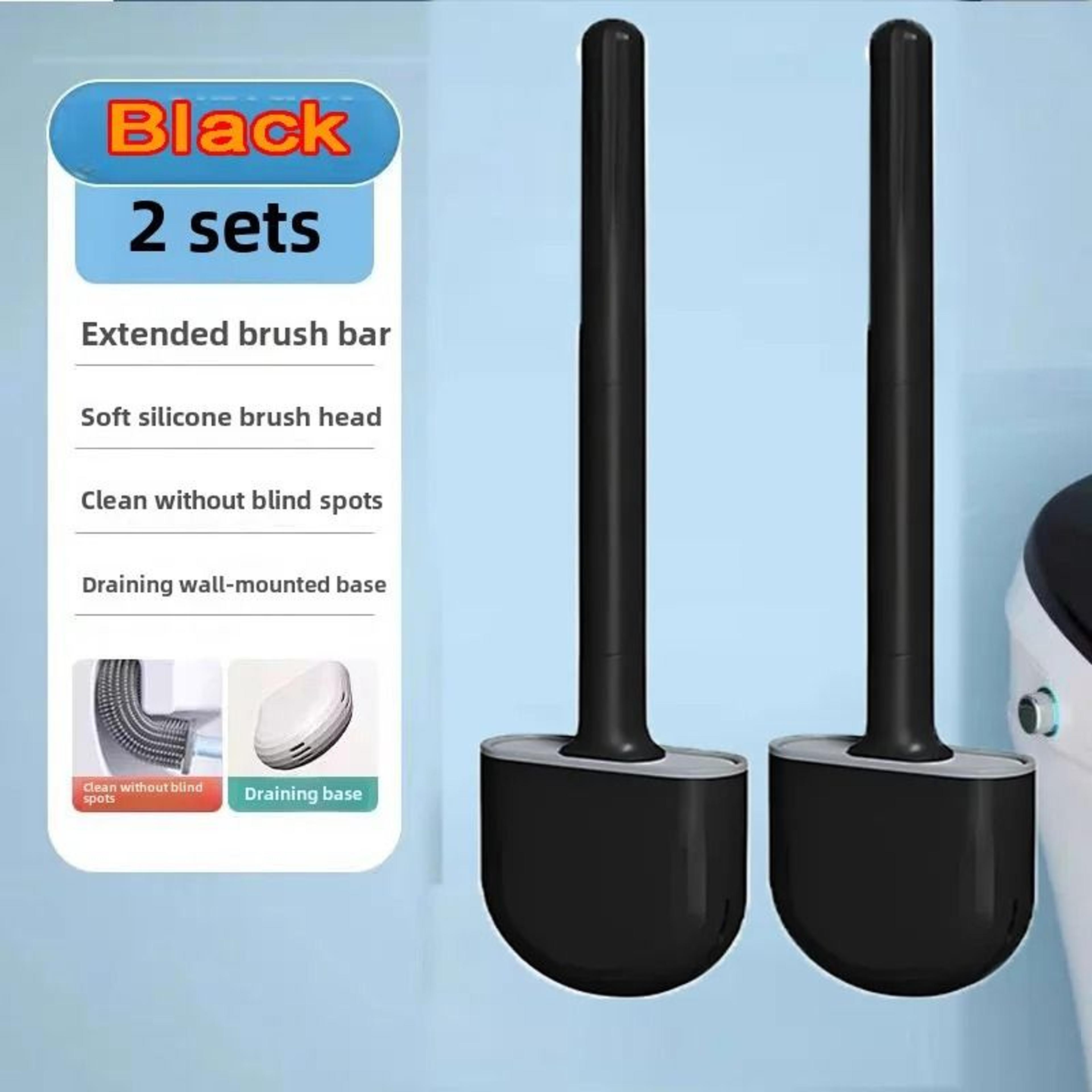 Hanging Silicone Toilet Brush With Quick Dry Holder And Long Handle Bathroom Cleaner 9