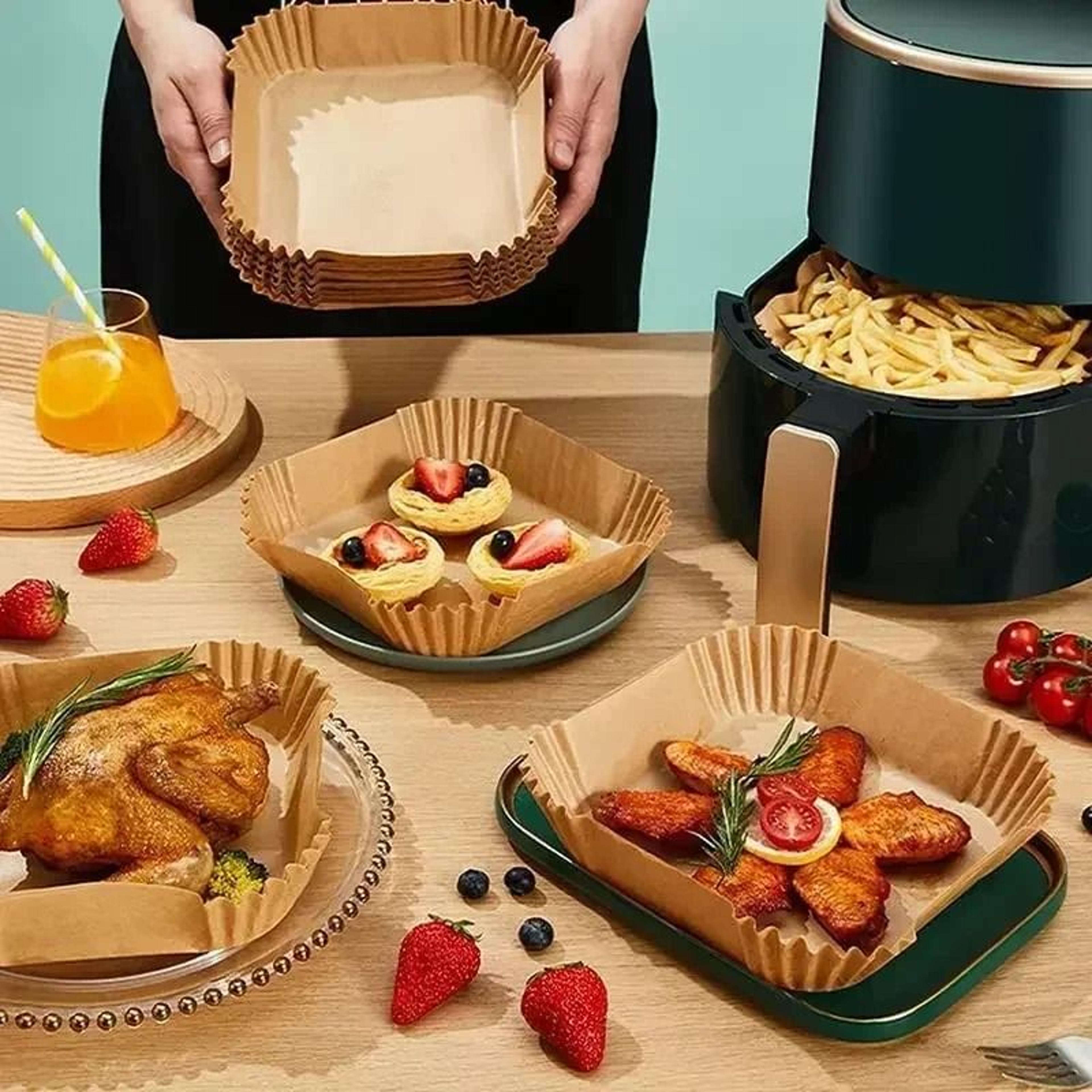 Disposable Air Fryer Paper Liners Nonstick Baking Paper Mats Square Or Round Oil Absorbing Cooking  0