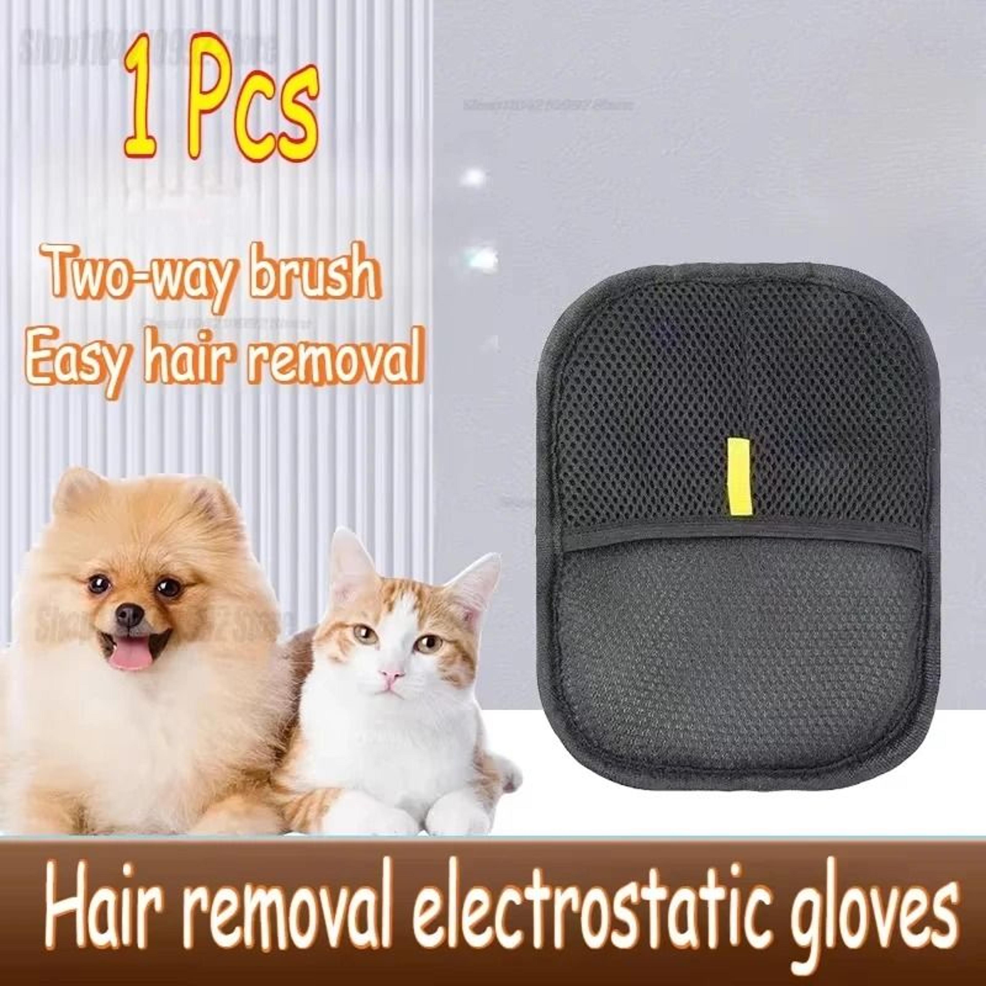 Pet Hair Remover Glove Cat Hair Remover Brush Double Sided Fur Cleaning Tool 1