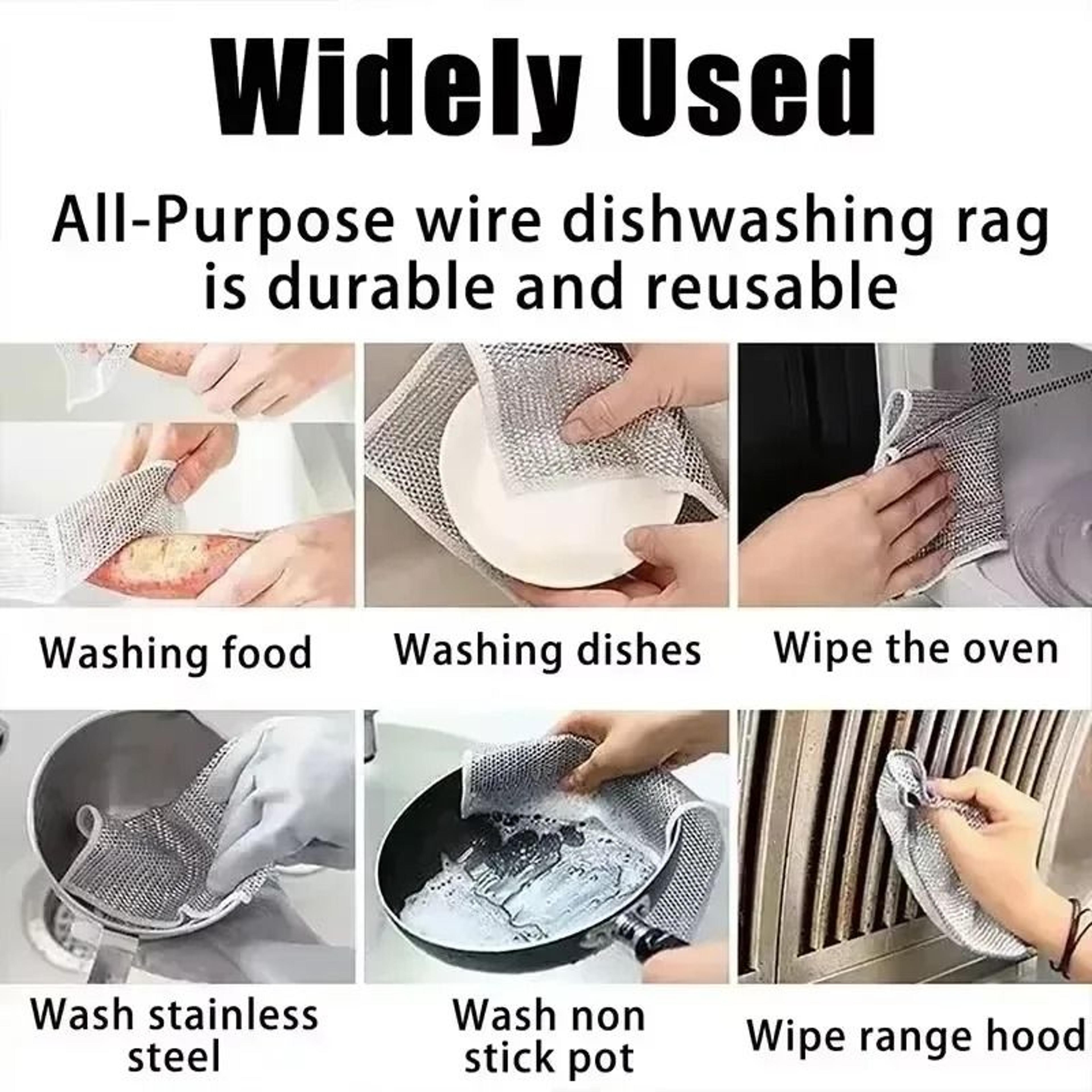 Double Sided Dishcloth Dish Towel Absorbent Oil Removal Cleaning Cloth 3