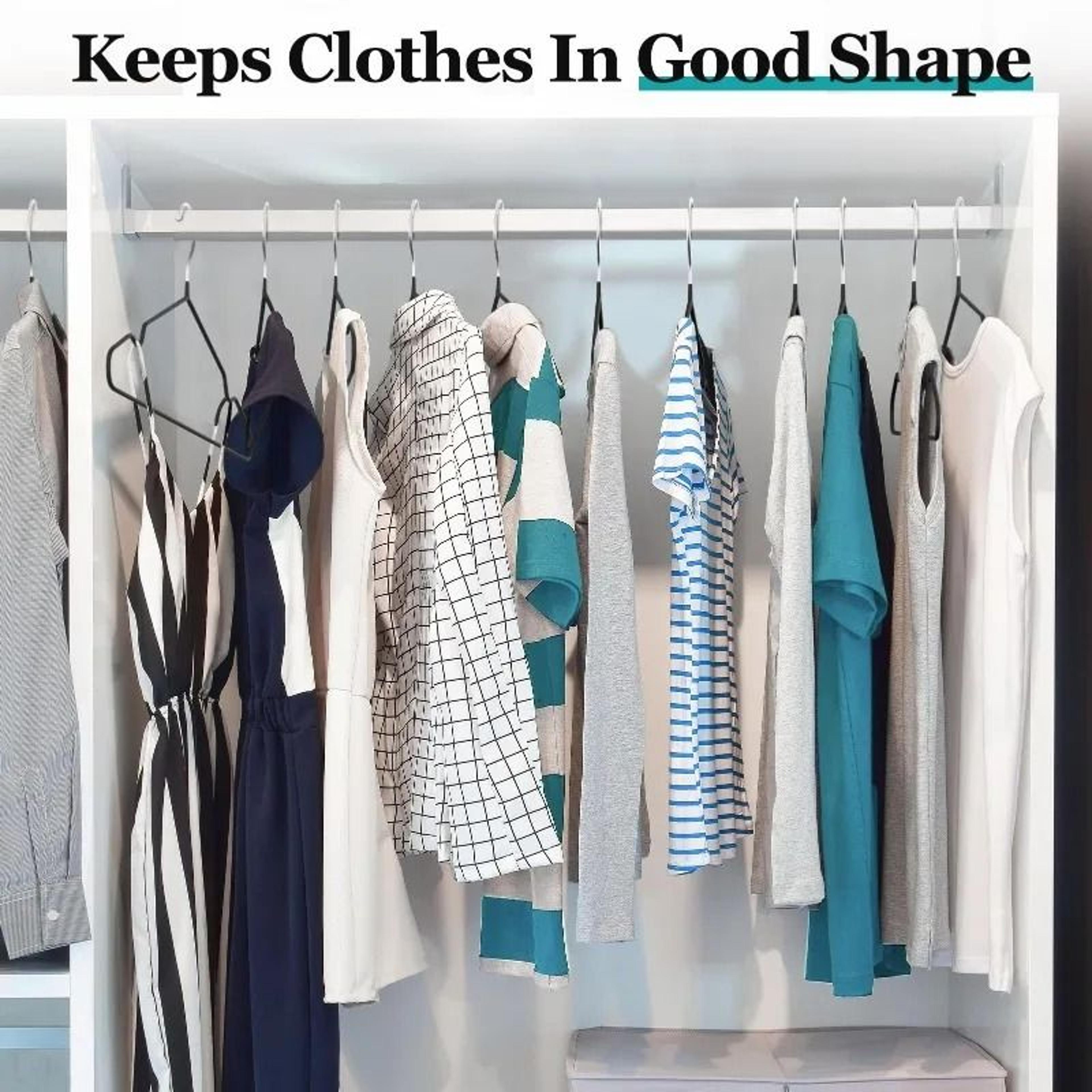 Metal No Slip Clothes Hangers Space Saving Durable Coat Hangers Set Of 10 7