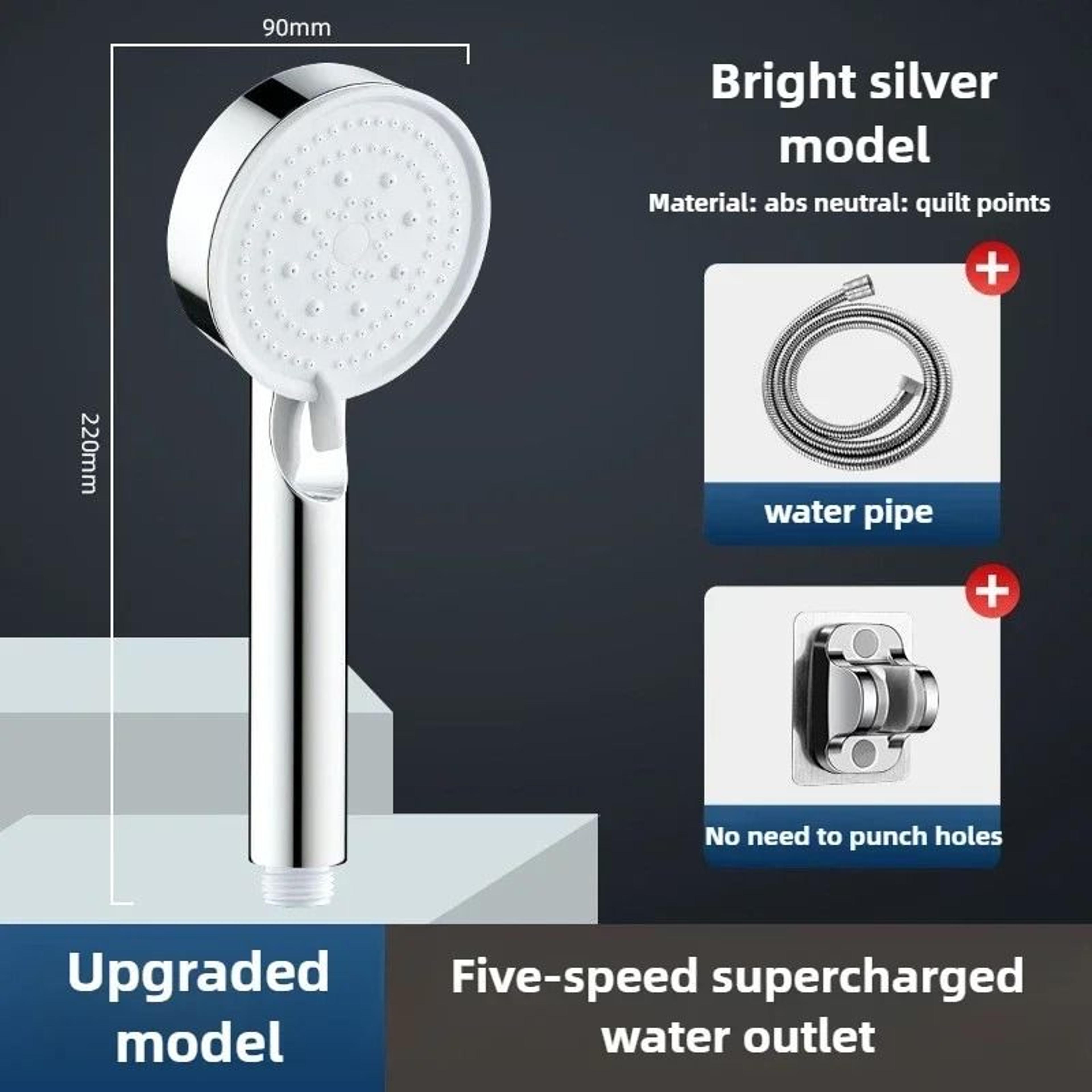 Pressure Boost Shower Head 5 Mode Shower Head Adjustable Massage Shower Nozzle 5