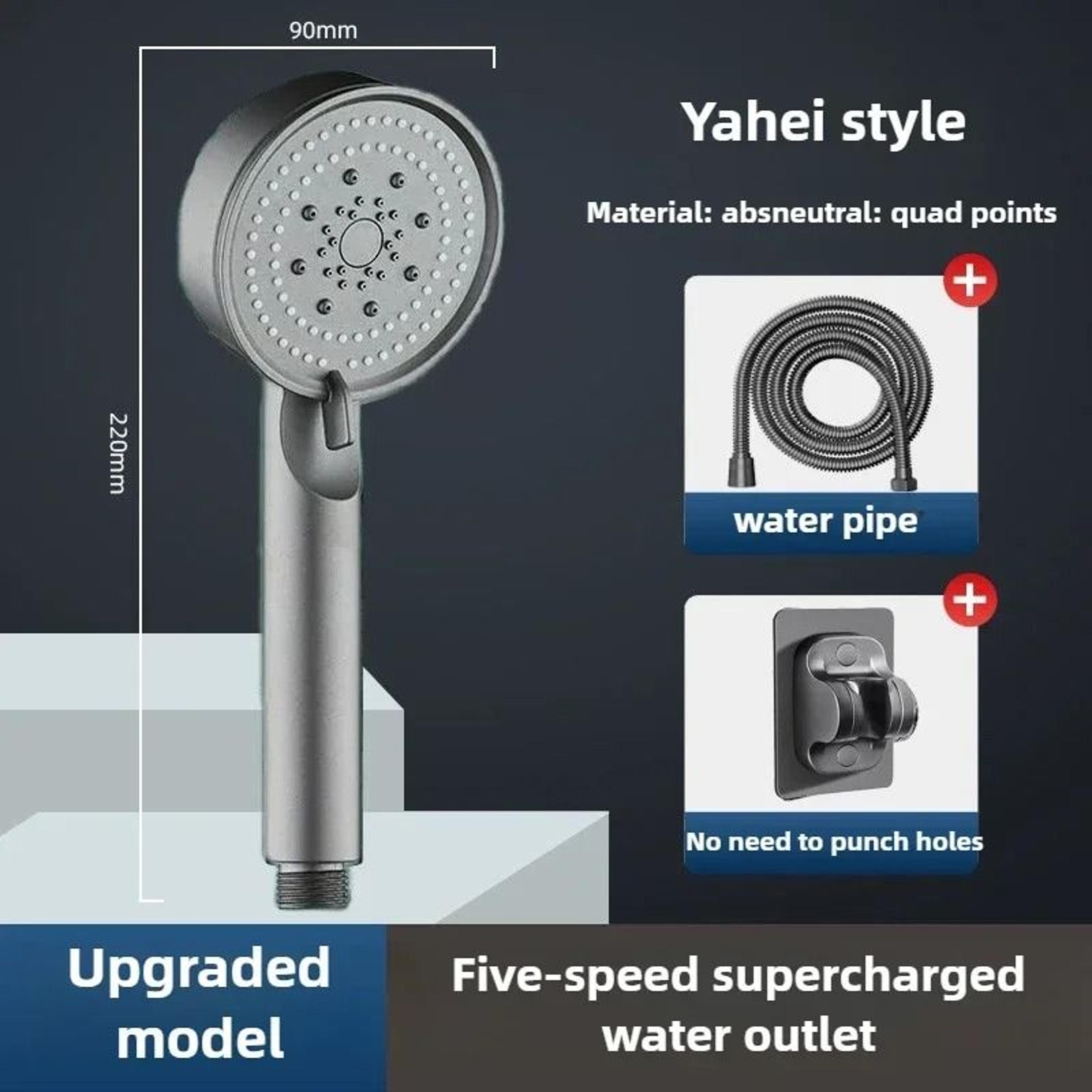 Pressure Boost Shower Head 5 Mode Shower Head Adjustable Massage Shower Nozzle 6