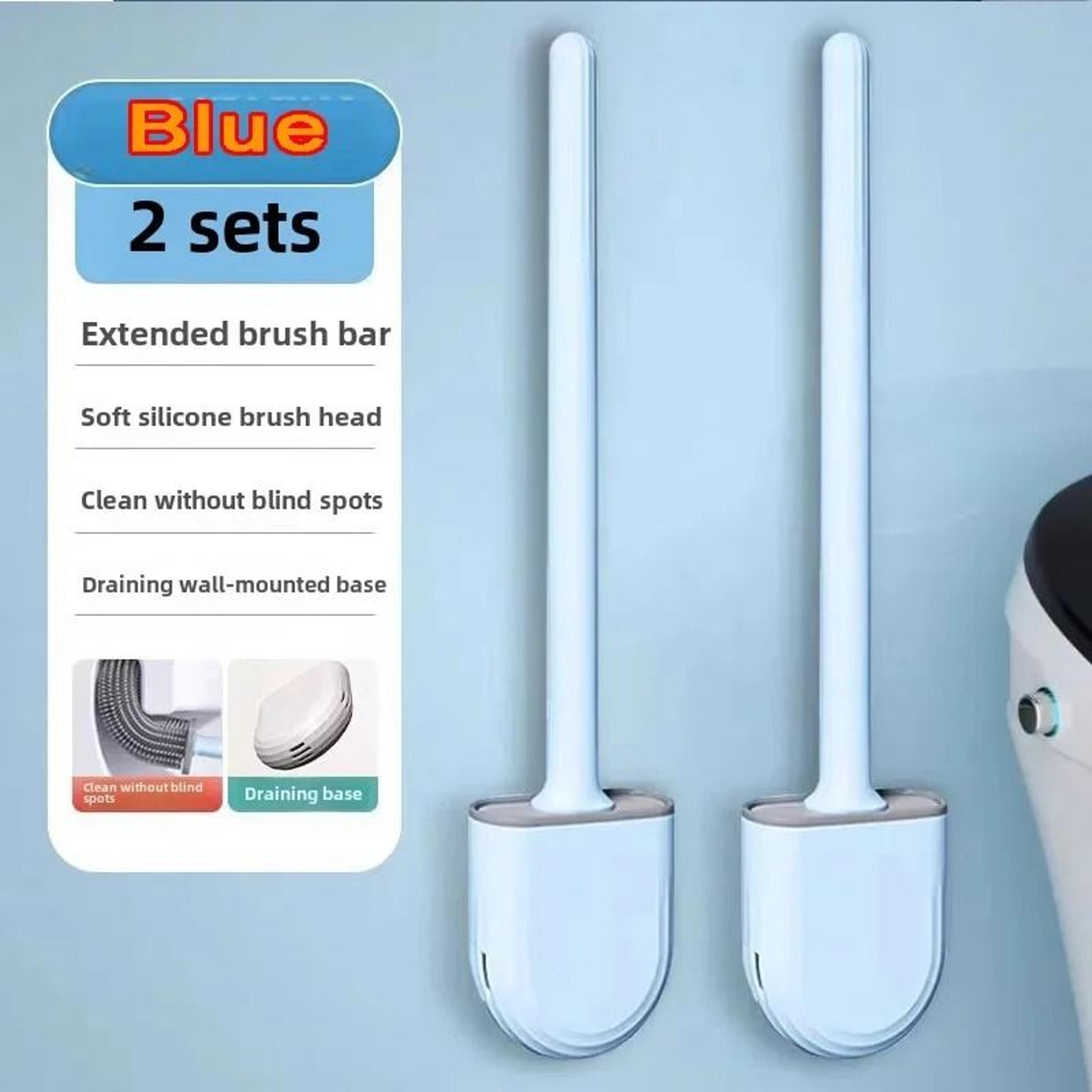 Silicone Toilet Brush And Holder Wall Mounted Quick Drying Deep Cleaning Brush 10