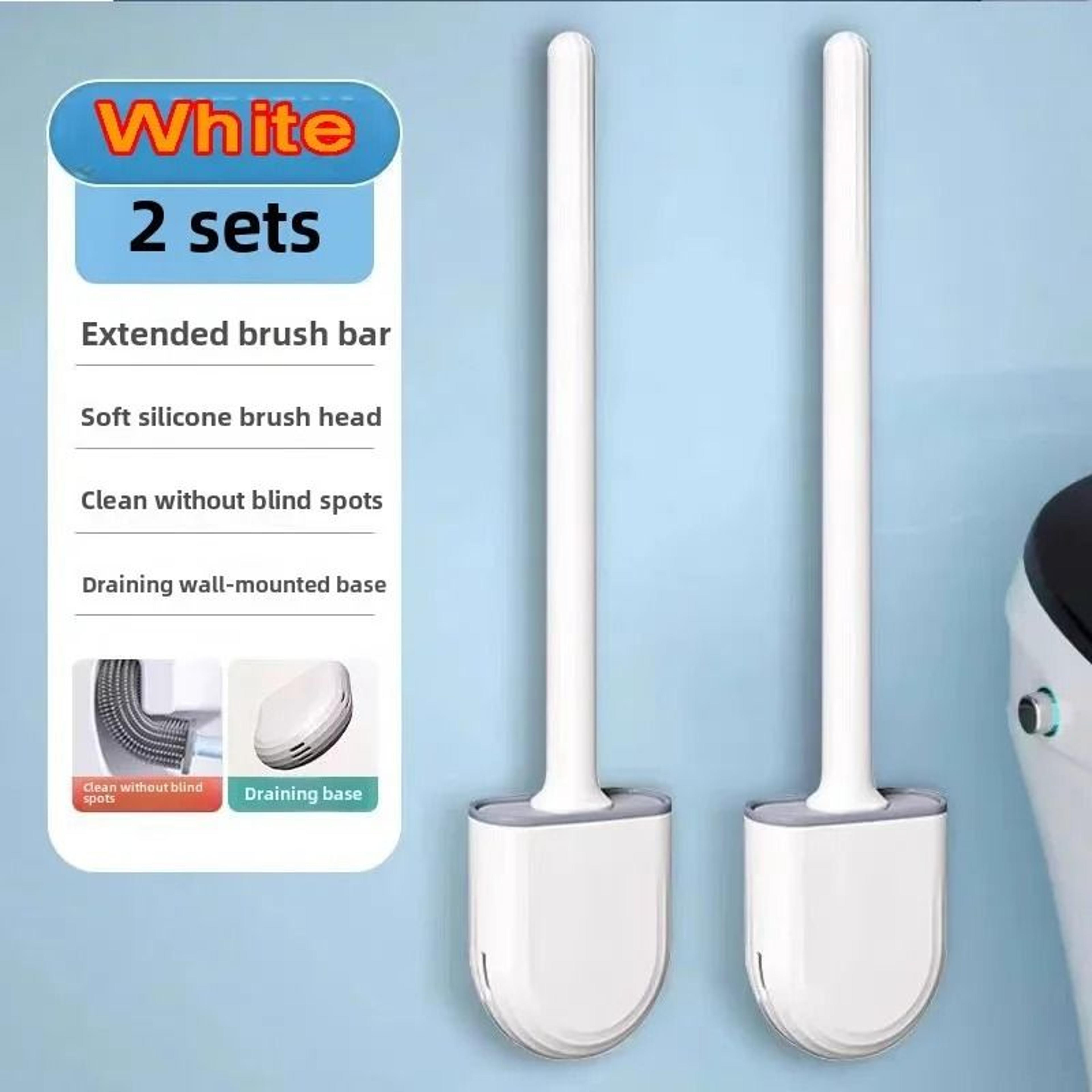 Silicone Toilet Brush And Holder Wall Mounted Quick Drying Deep Cleaning Brush 6