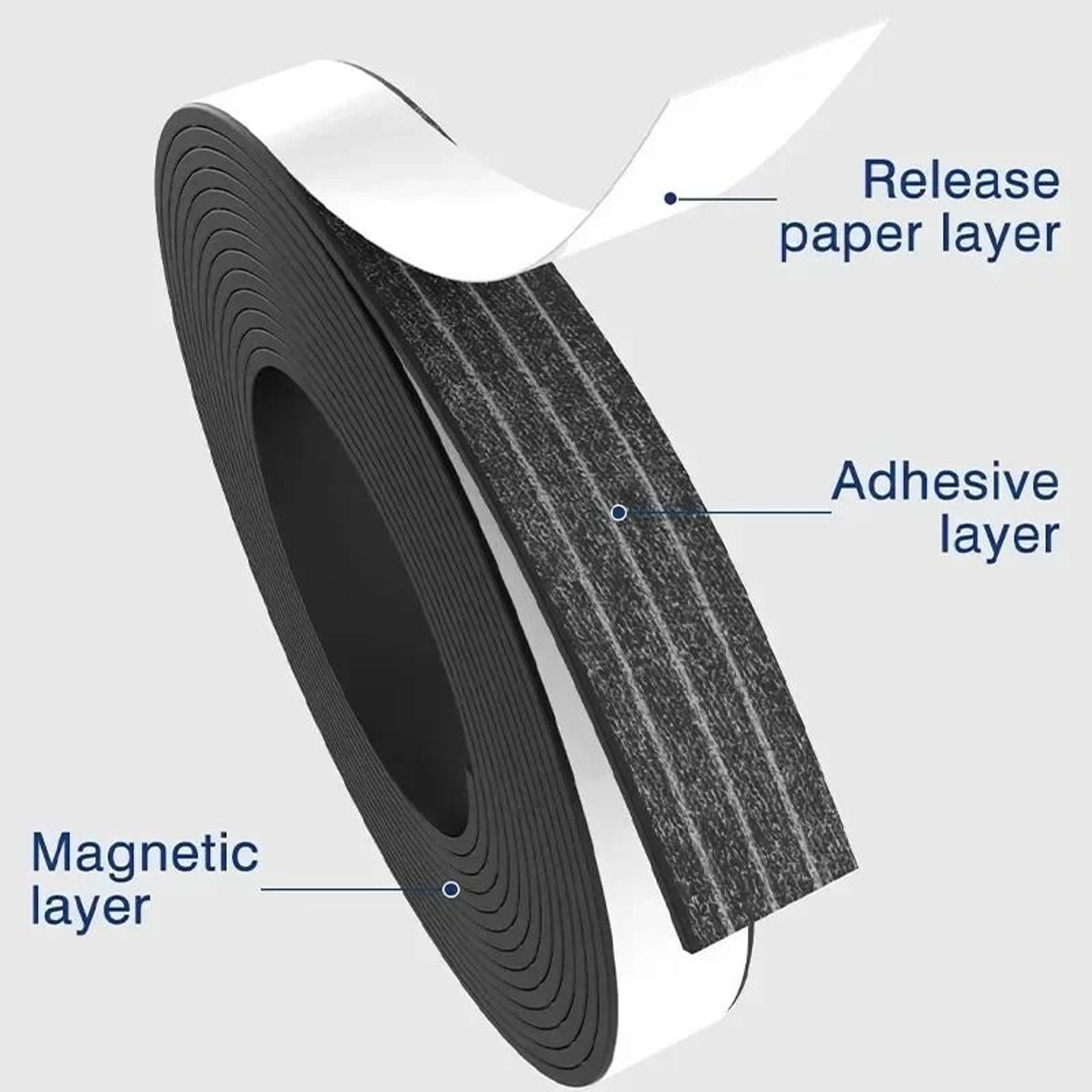 Self Adhesive Magnetic Tape Flexible Magnet Strip Strong Magnetic Strips For Fridge 3