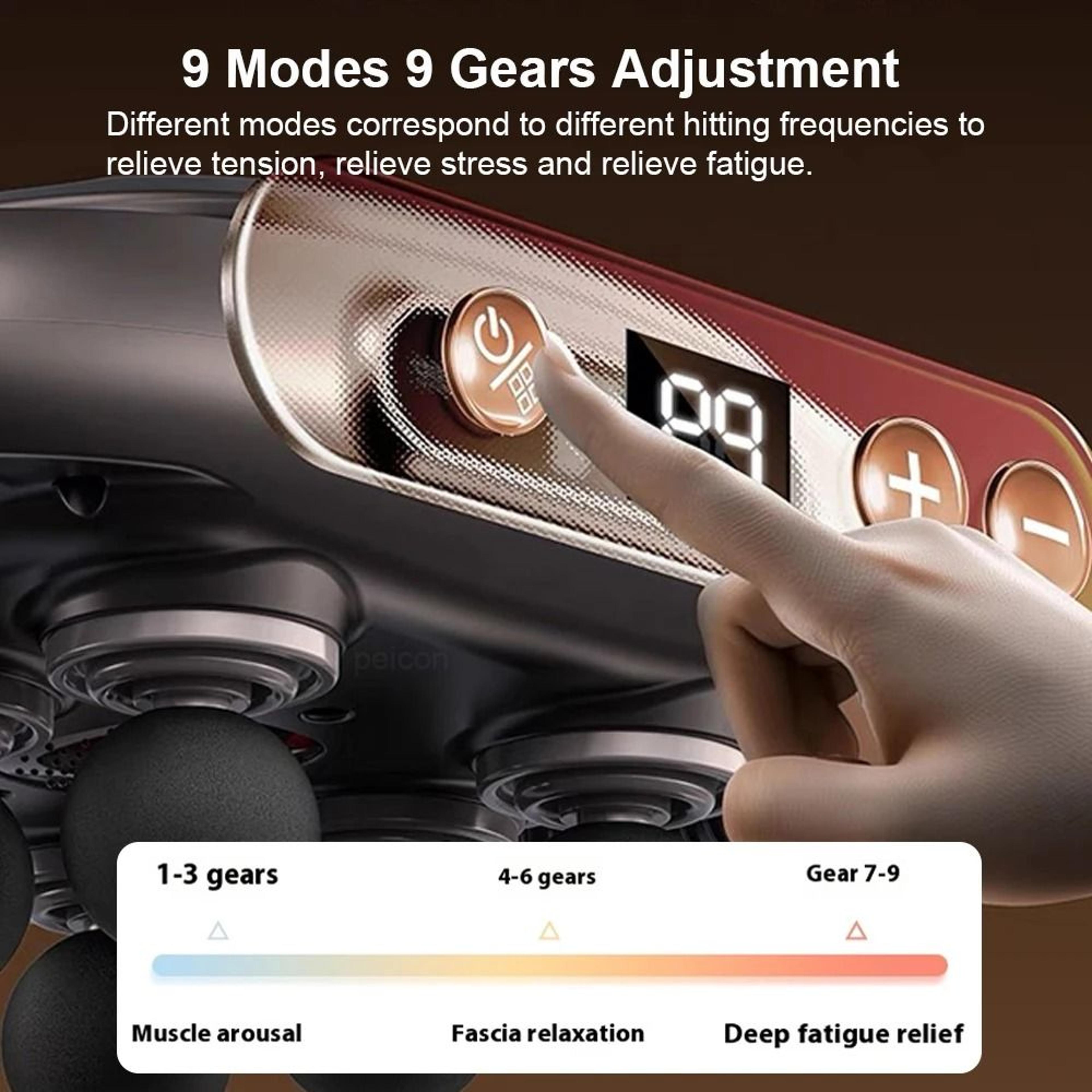 Professional Massage Gun Deep Tissue Massager With 6 Heads High Frequency Muscle Relief 6