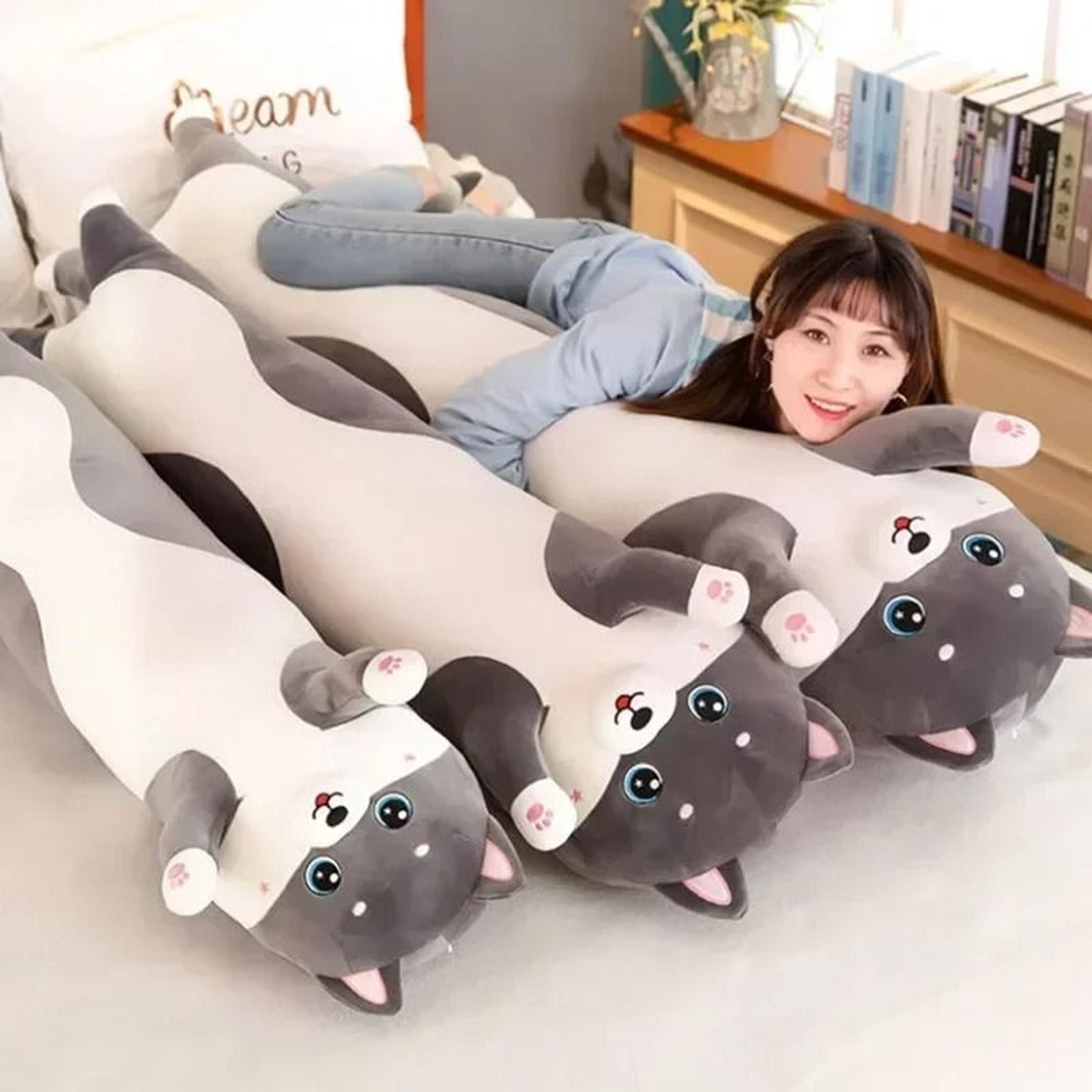 Cute Husky Body Pillow Long Plush Side Sleeper Pillow Soft Bed Decorative Gift 0