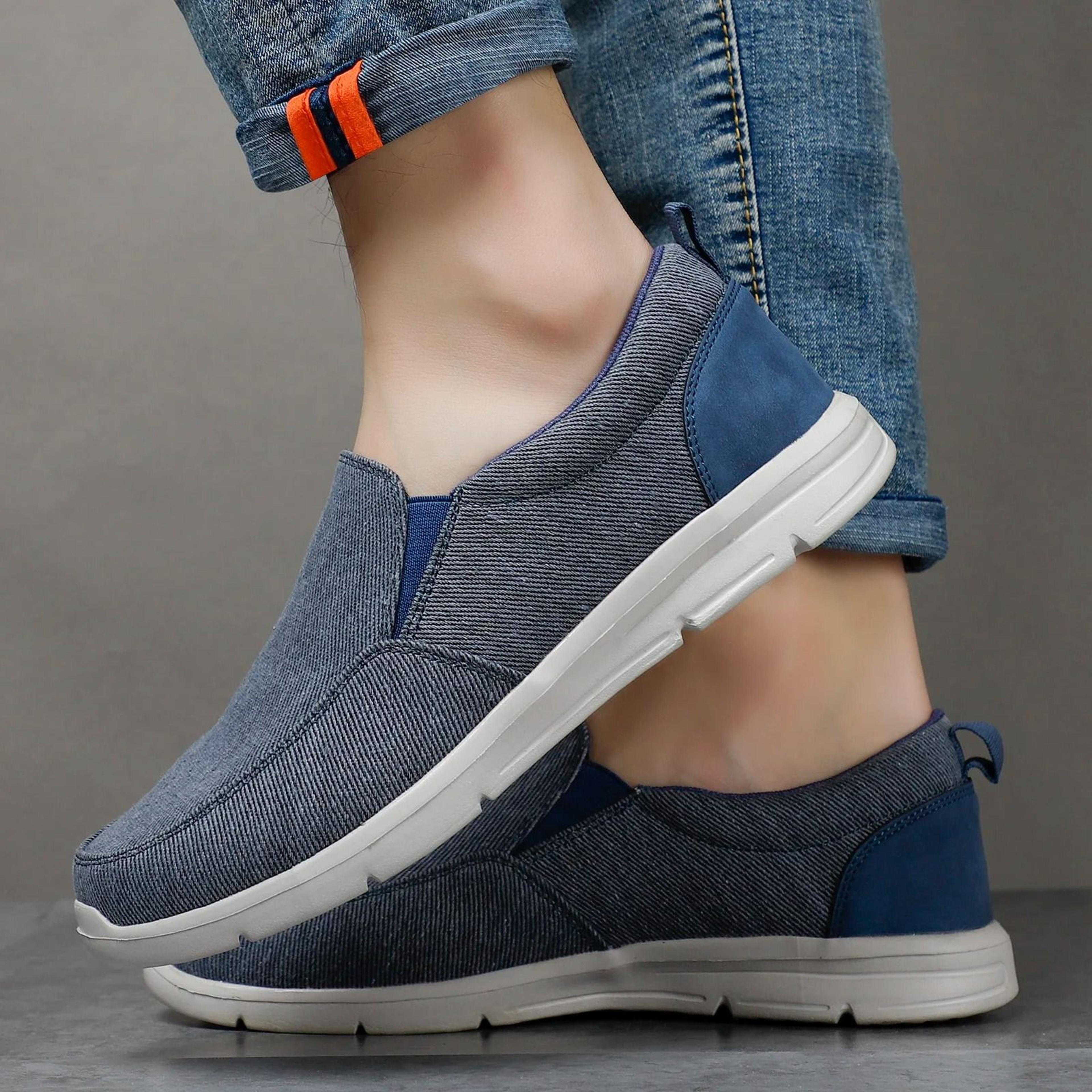 Mens Canvas Shoes Breathable Slip On Sneakers Comfortable Summer Walking Loafers 3