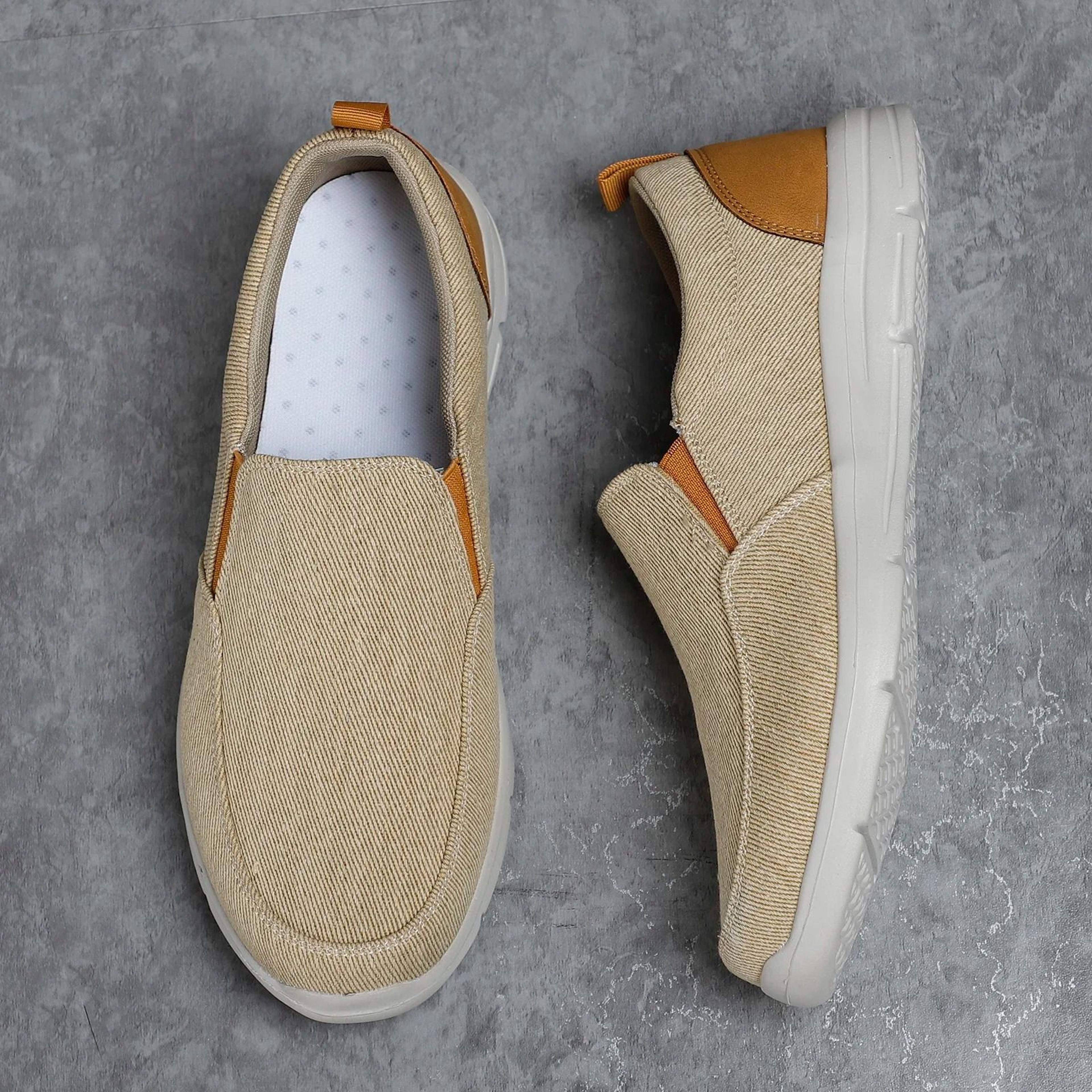 Mens Canvas Shoes Breathable Slip On Sneakers Comfortable Summer Walking Loafers 4