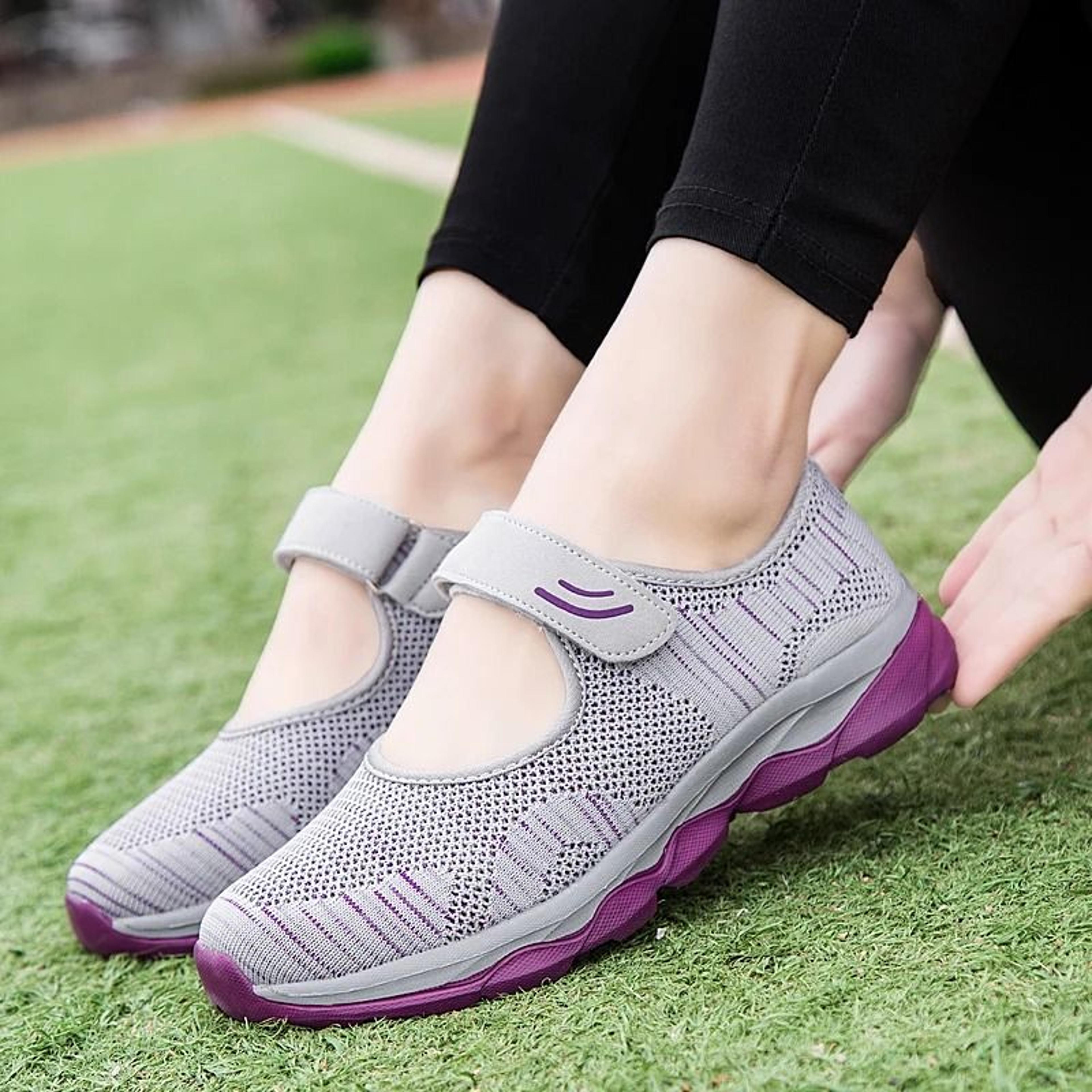 Women Breathable Mesh Casual Sneakers Flat Platform Summer Walking Shoes 3