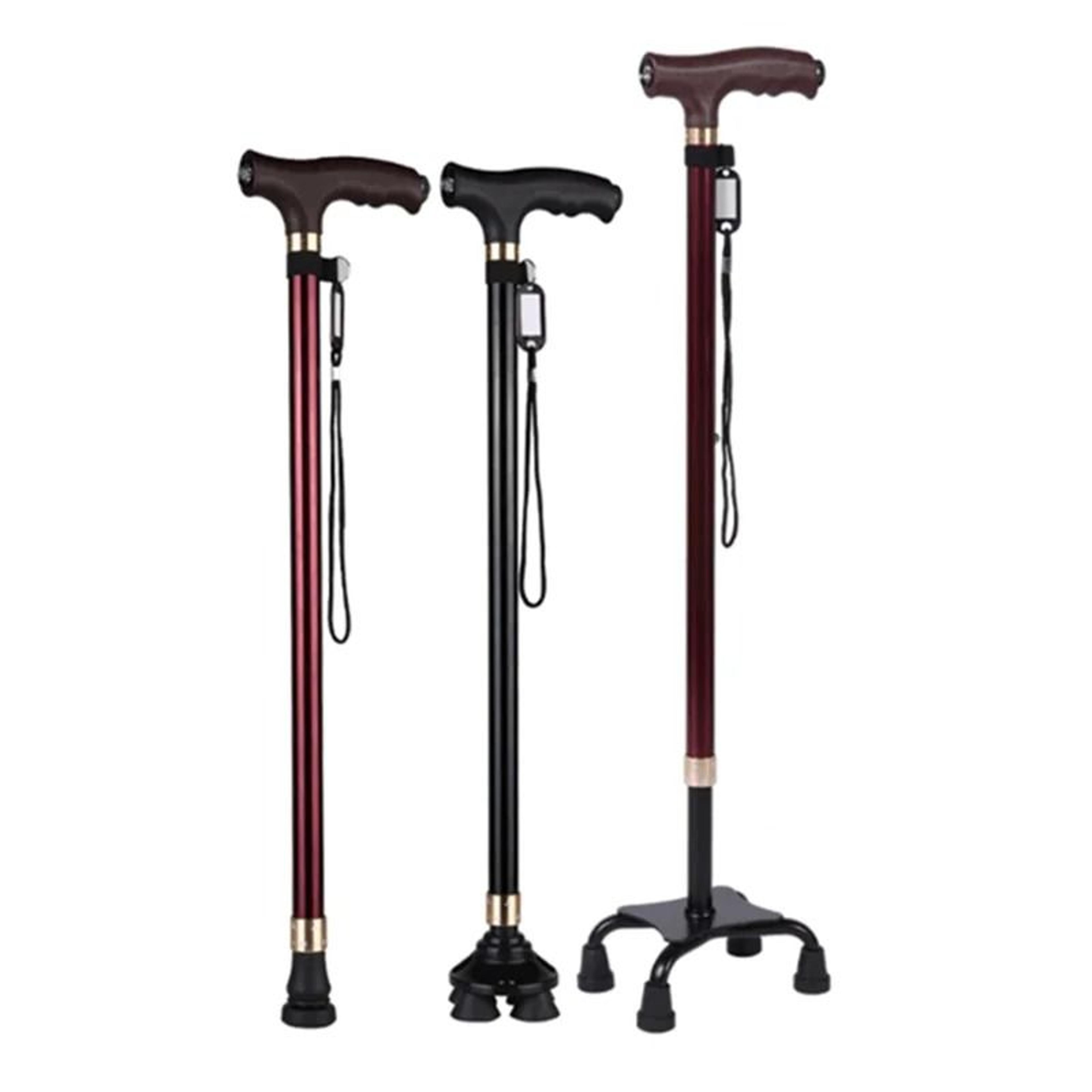 Non Slip Retractable Walking Cane With LED Light Aluminum Alloy Elderly Support Stick 0