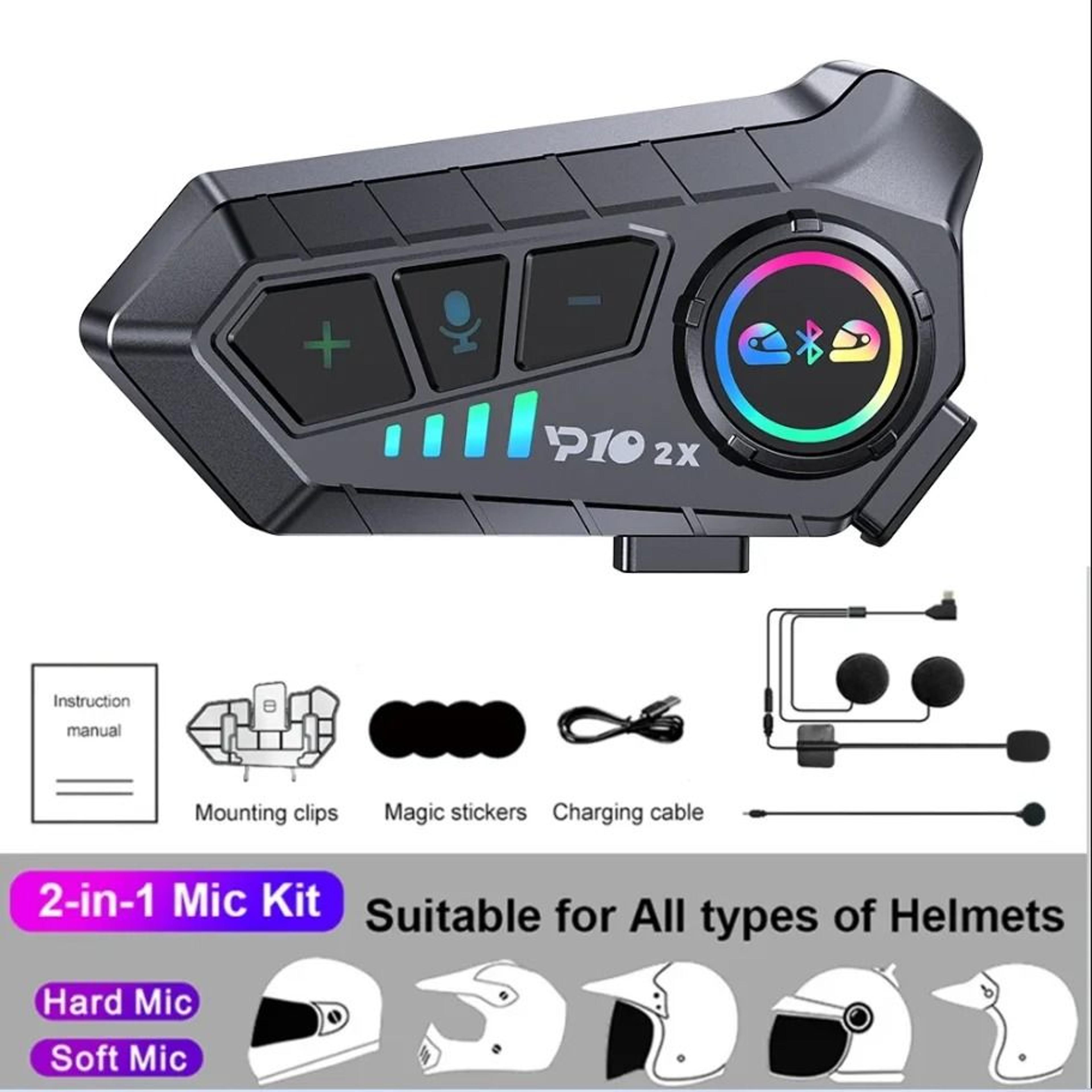 Kebidumei YP10 2X Motorcycle Intercom Headset Bluetooth 53 Waterproof 300m 1