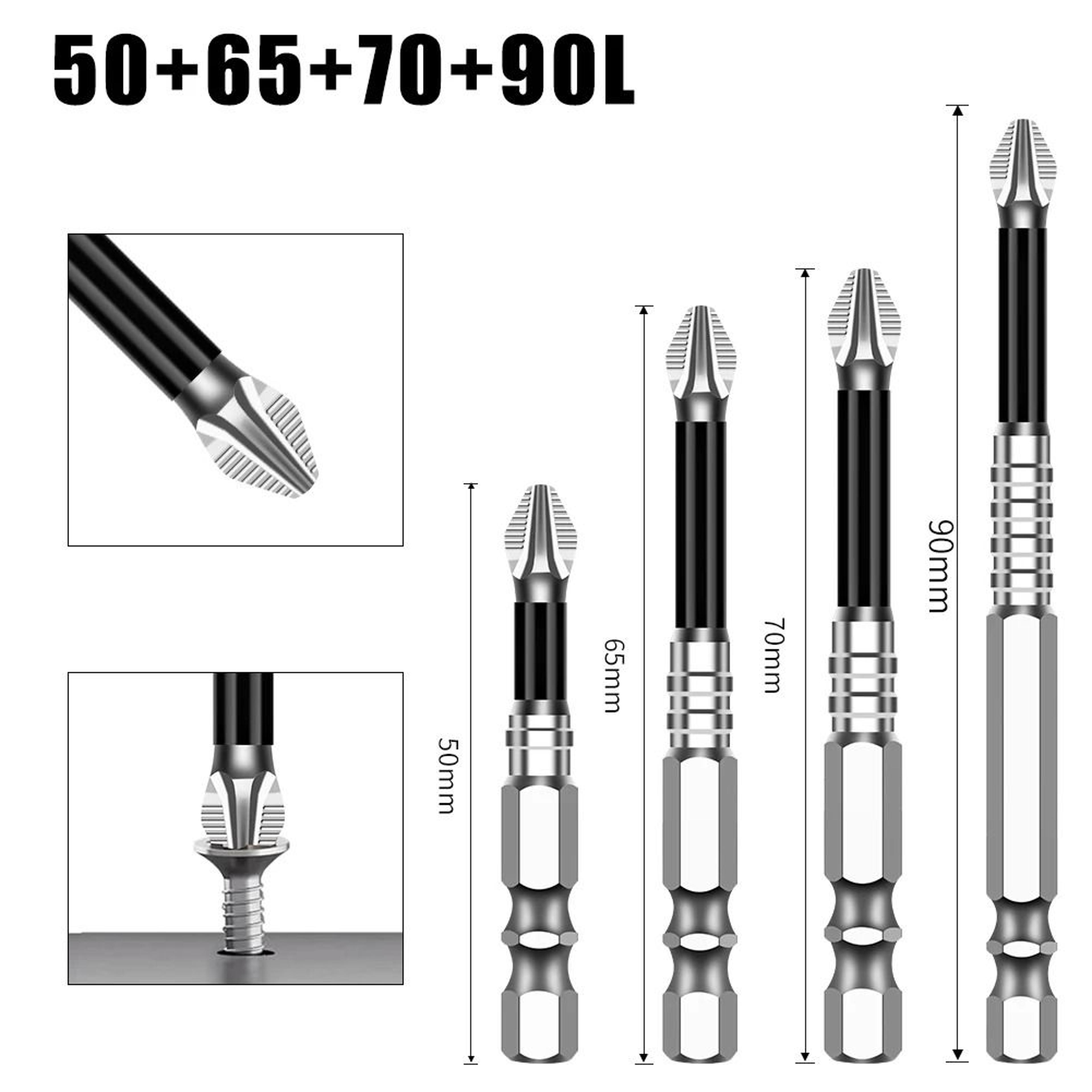 K5 S2 Steel Magnetic Screwdriver Bit Non Slip Phillips Cross Head Drill Bit 13