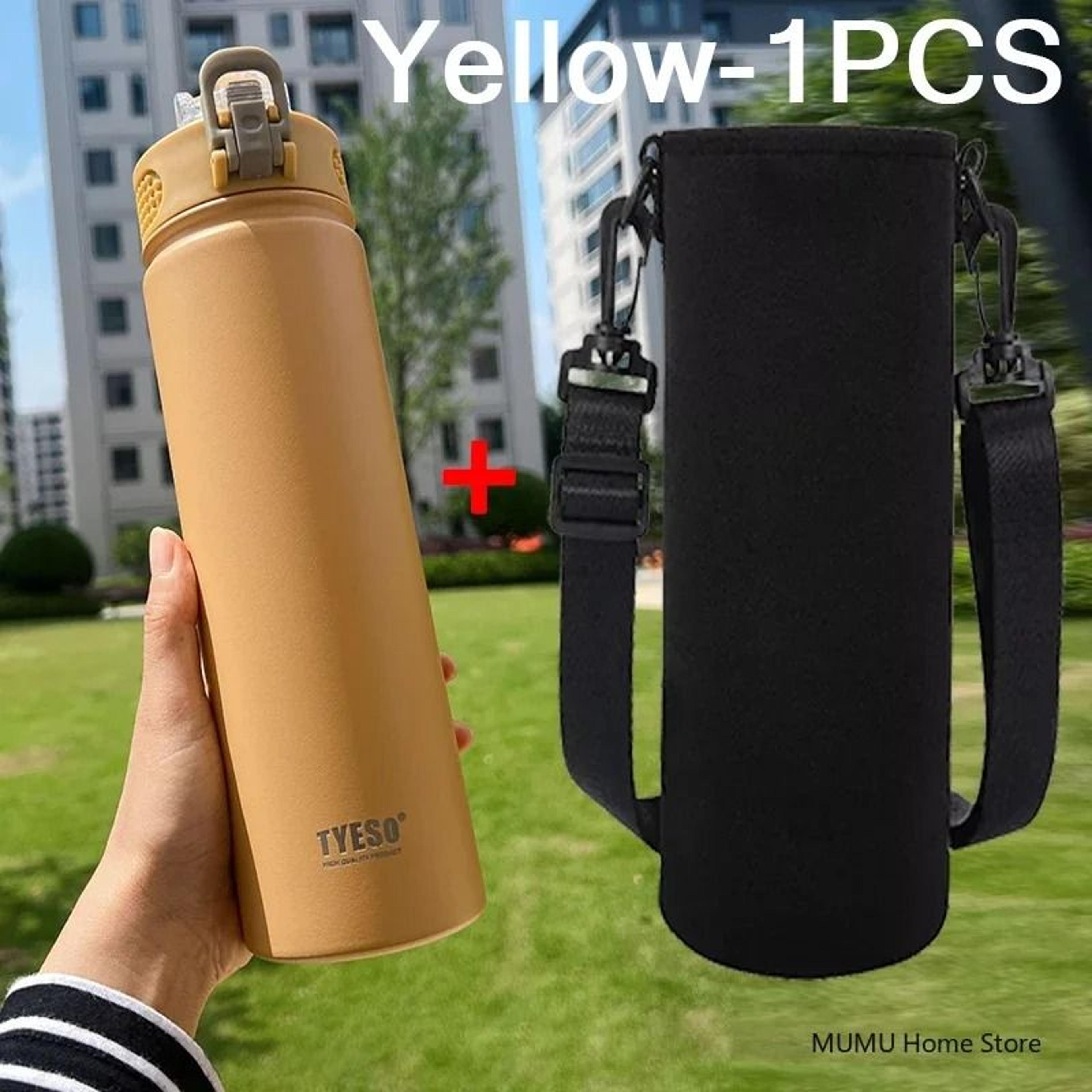 TYESO Stainless Steel Thermos Bottle With Straw 600ml 750ml Insulated Travel Cup 8