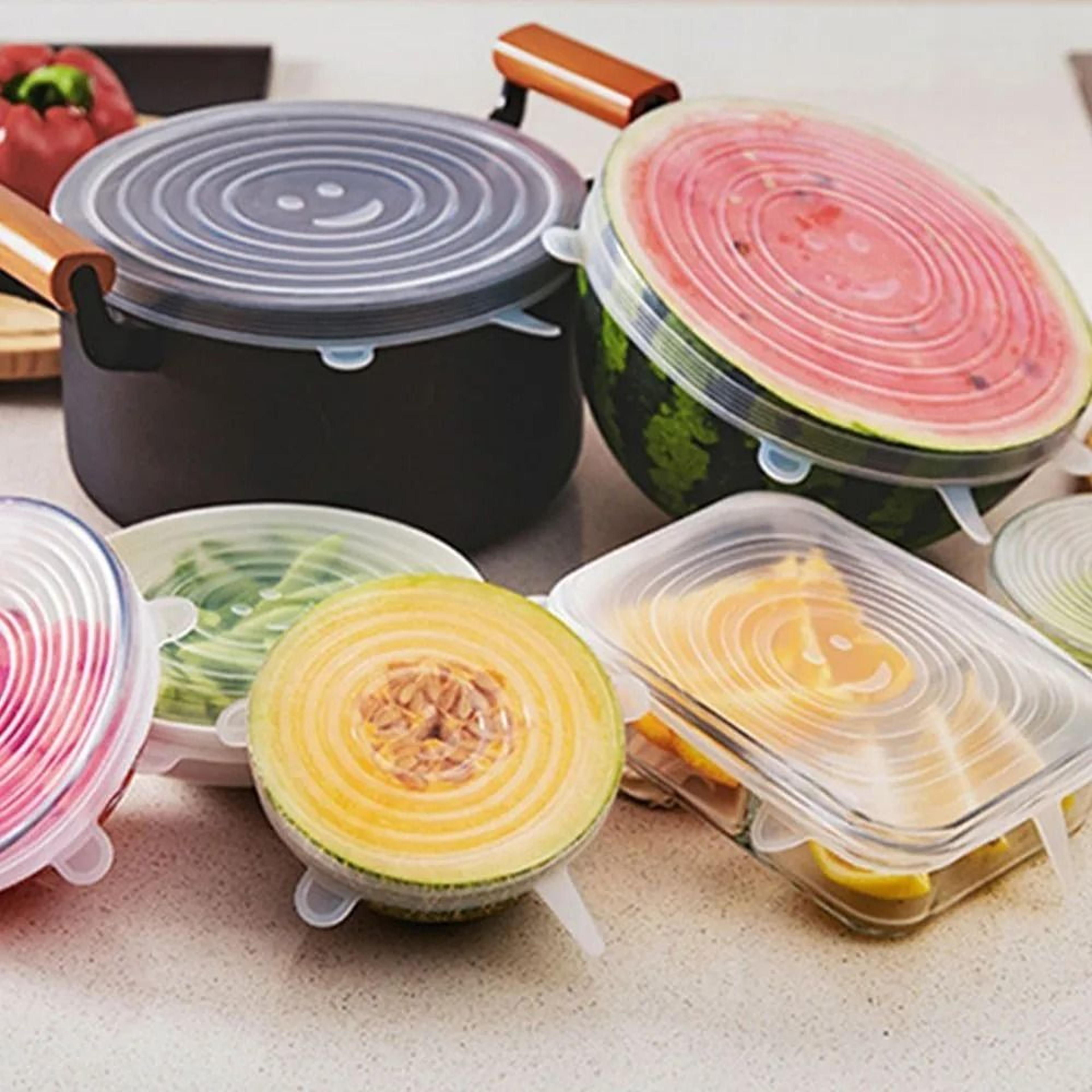 Silicone Stretch Lids Reusable Food Covers Elastic Silicone Lids Universal Bowl Lid Set 6pcs 13
