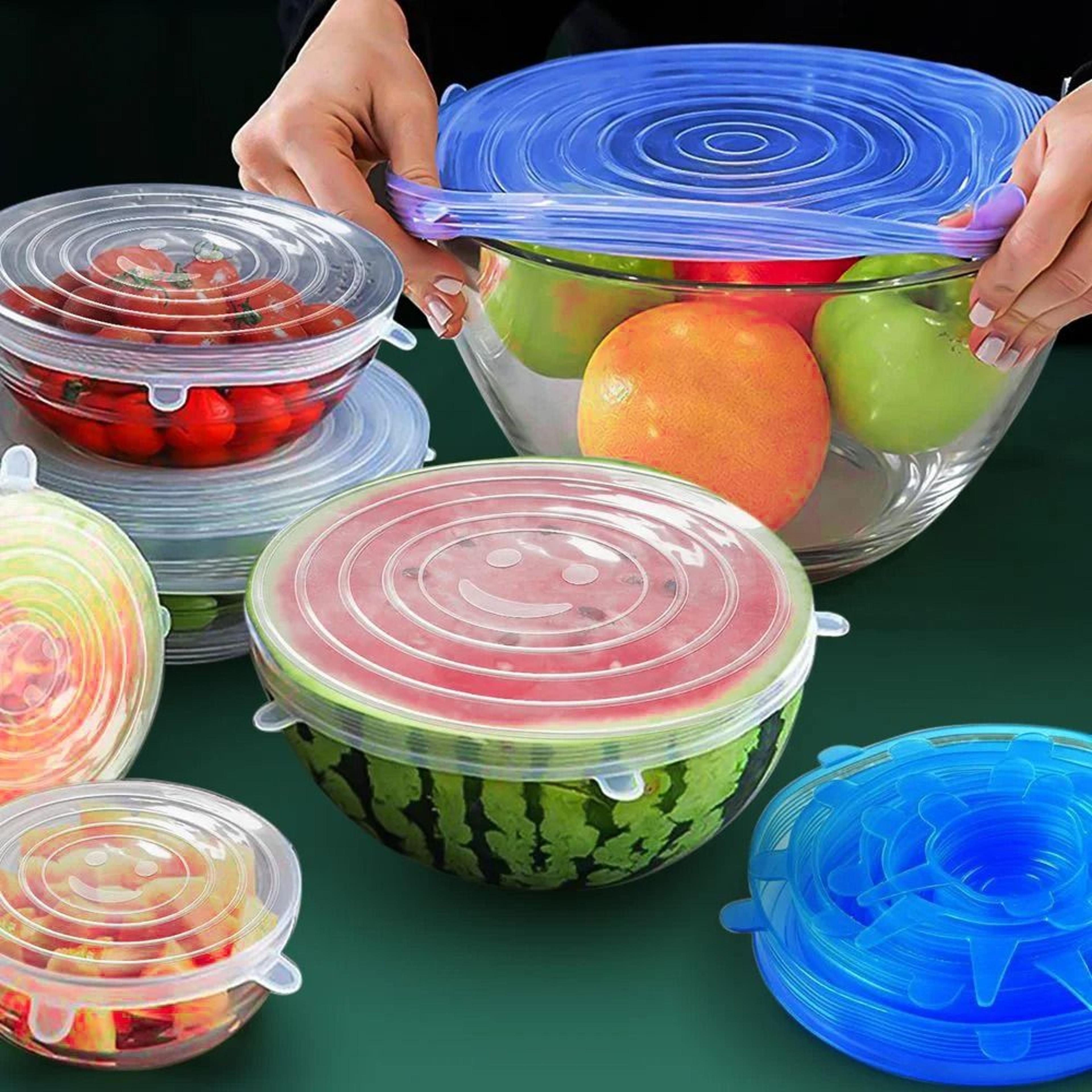 Silicone Stretch Lids Reusable Food Covers Elastic Silicone Lids Universal Bowl Lid Set 6pcs 0