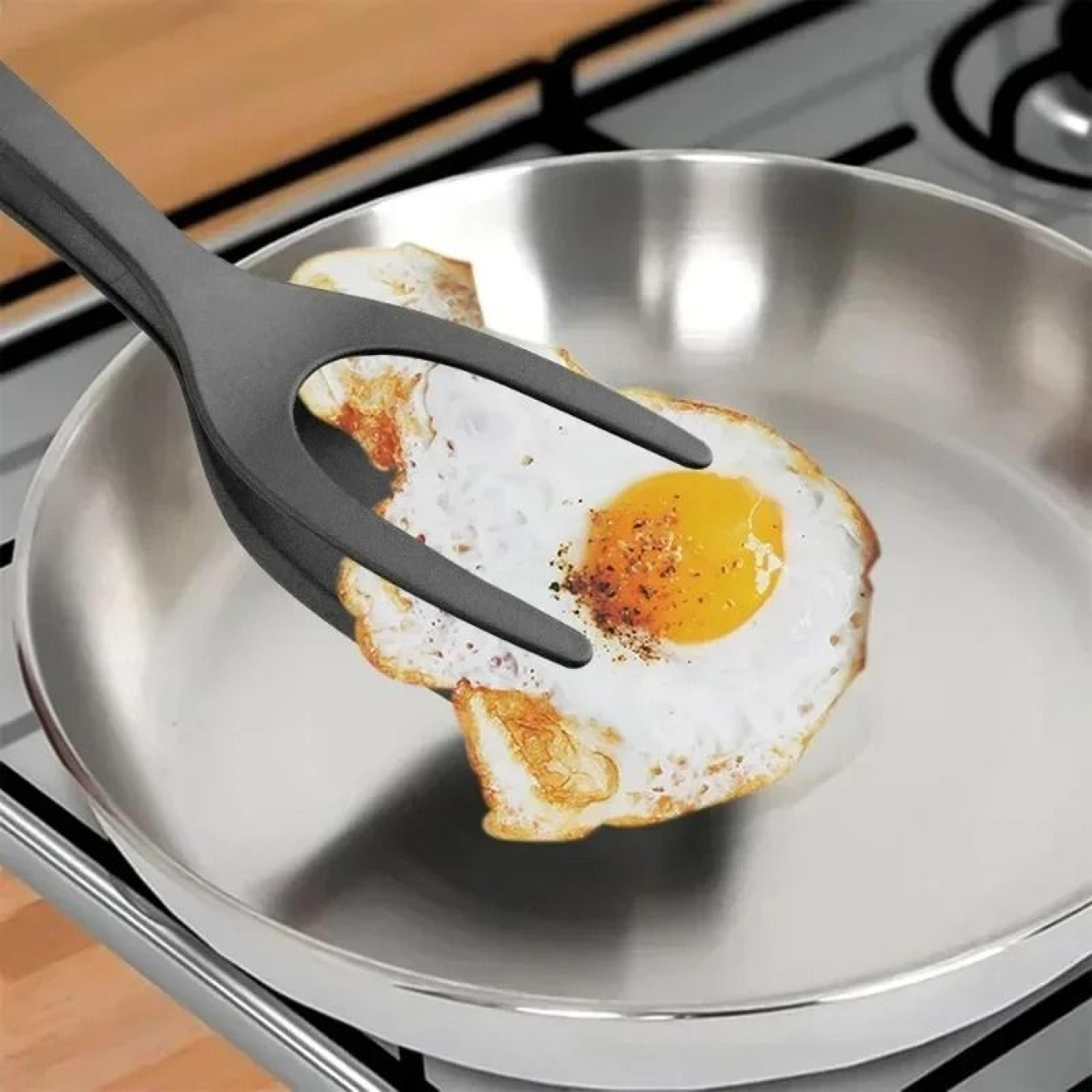 2 In 1 Kitchen Tongs Spatula Tongs Egg Flipper And Steak Turner Cooking Tool 0