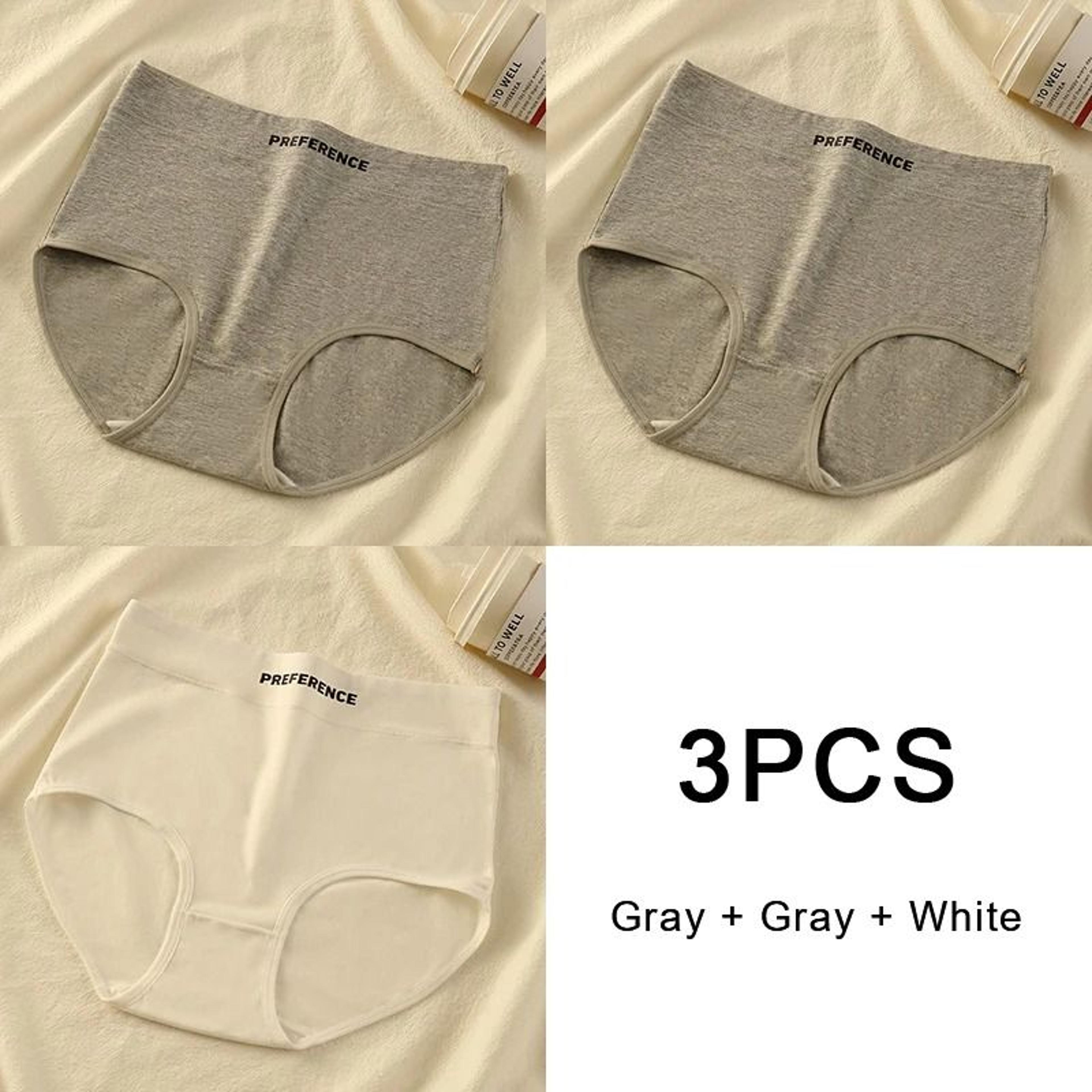 3 Pack High Waist Cotton Panties Comfortable Breathable Womens Underwear Briefs 8