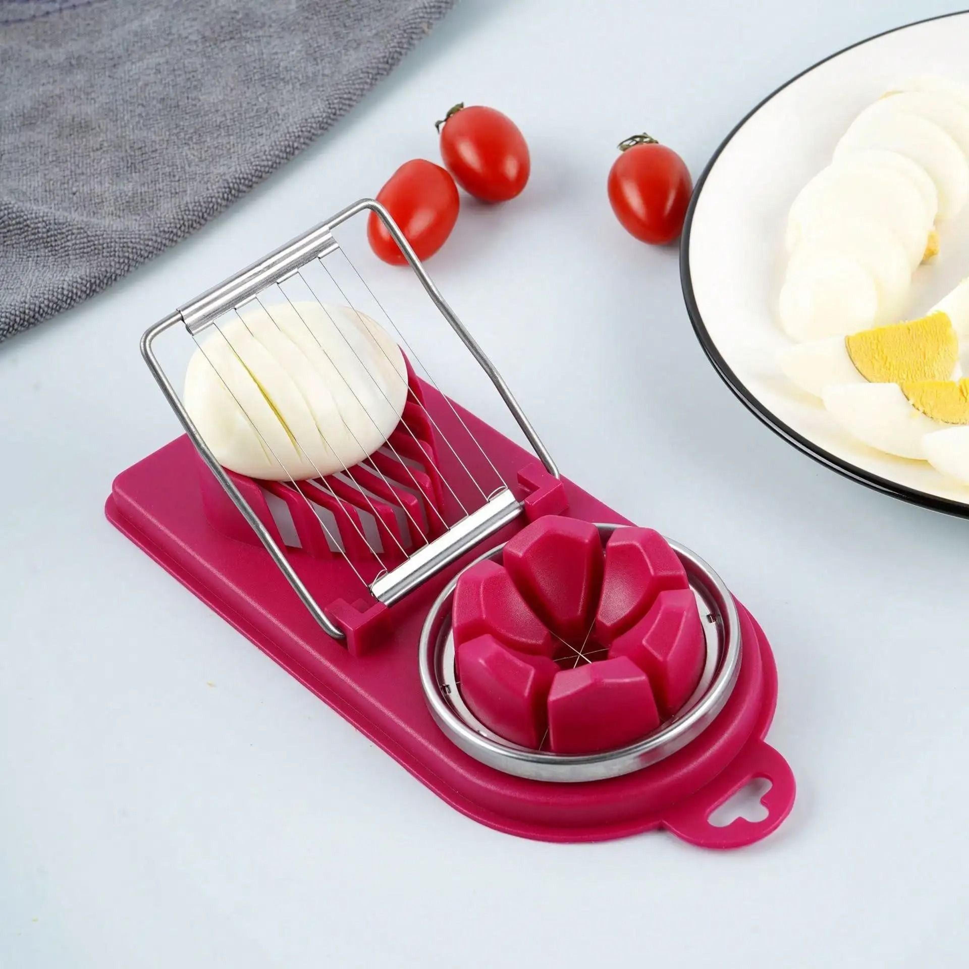 2 In 1 Stainless Steel Egg Slicer Cutter For Fast Clean Slices And Wedges 4